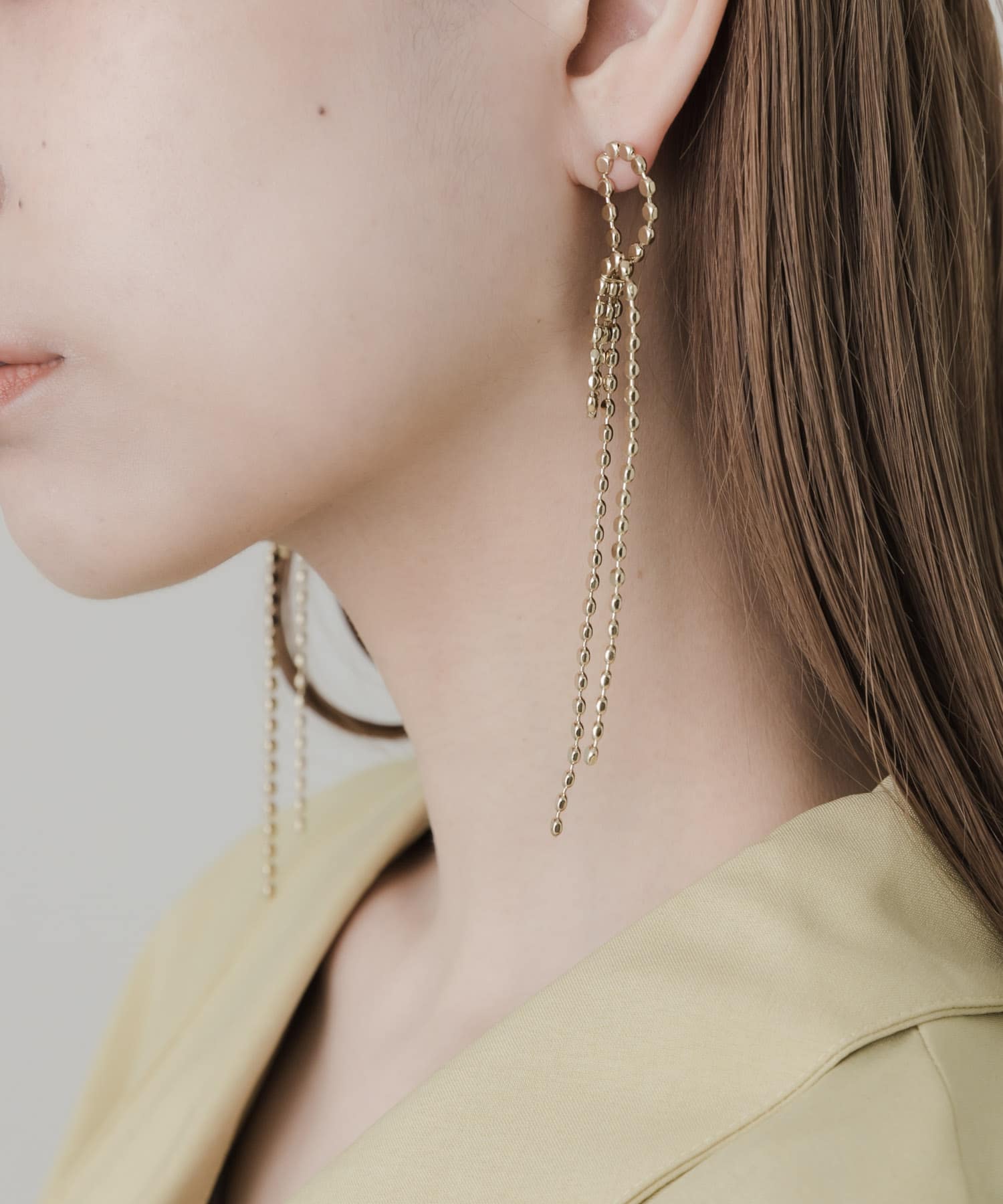 リボンチェーンピアス GLD -