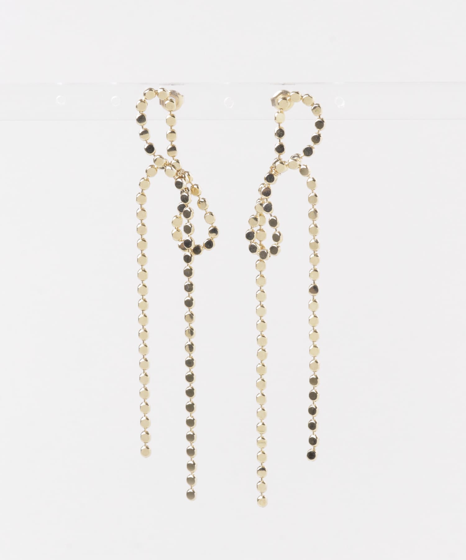 リボンチェーンピアス GLD -