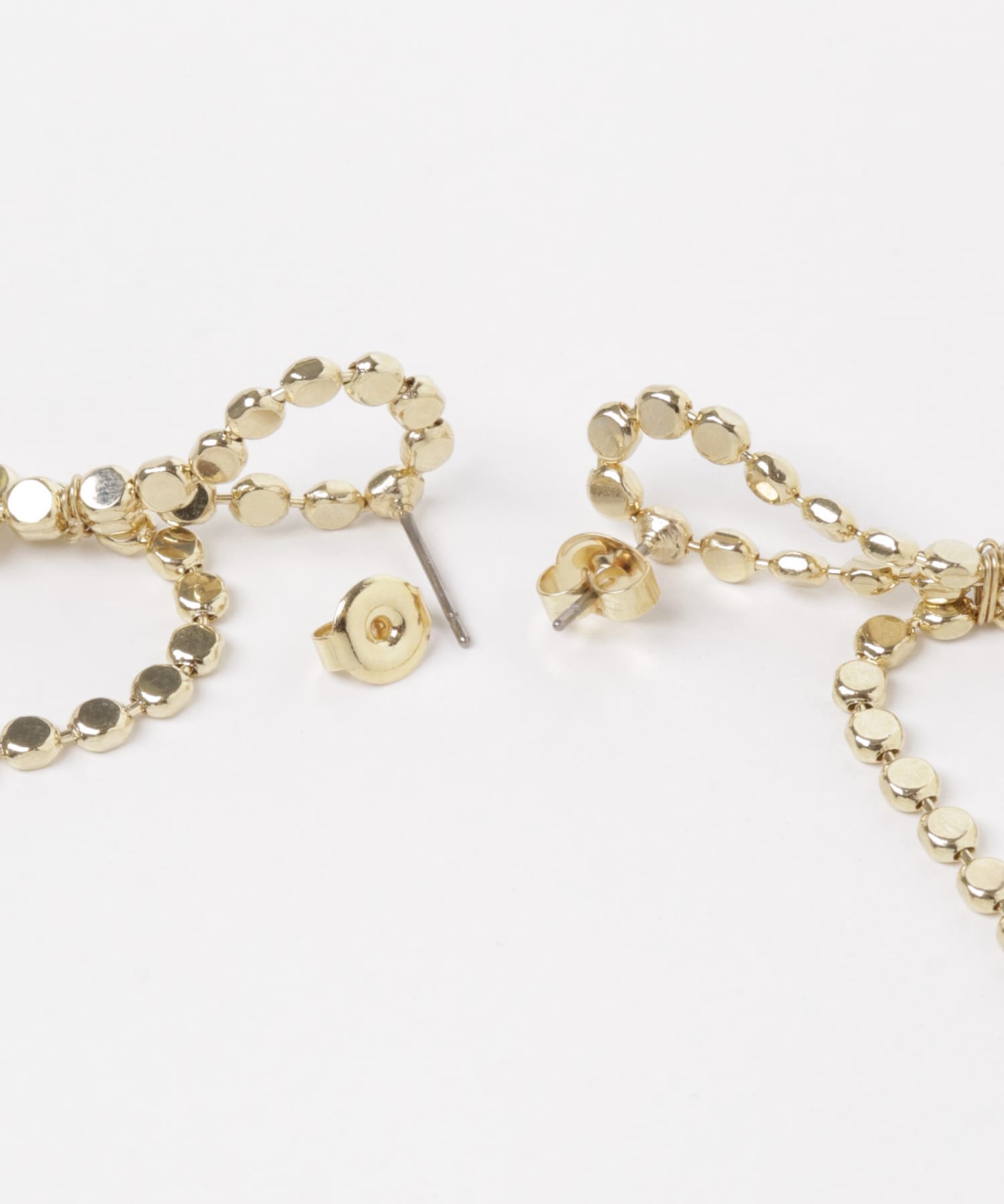リボンチェーンピアス GLD -