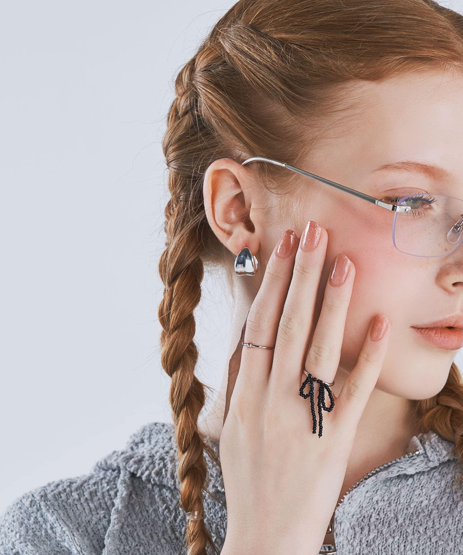 メタルワンタッチピアス SLV -