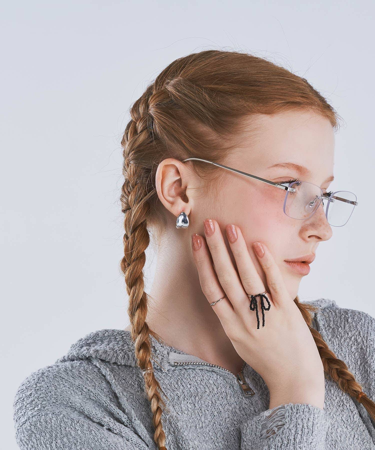 メタルワンタッチピアス SLV -