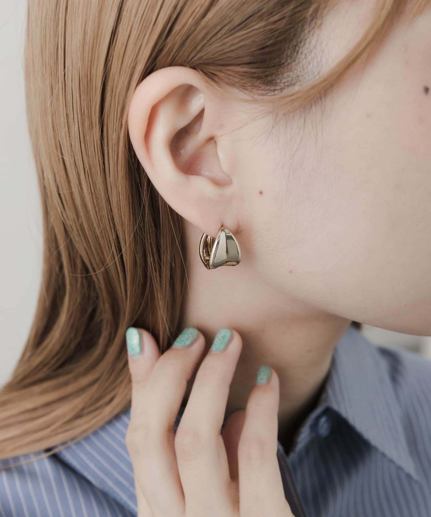 メタルワンタッチピアス GLD -