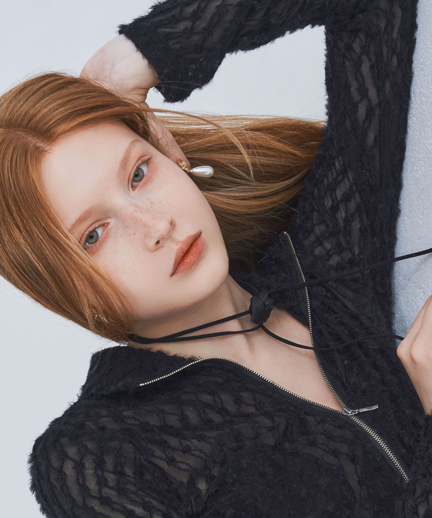 フラワードロップパールピアス GLD/IVO -