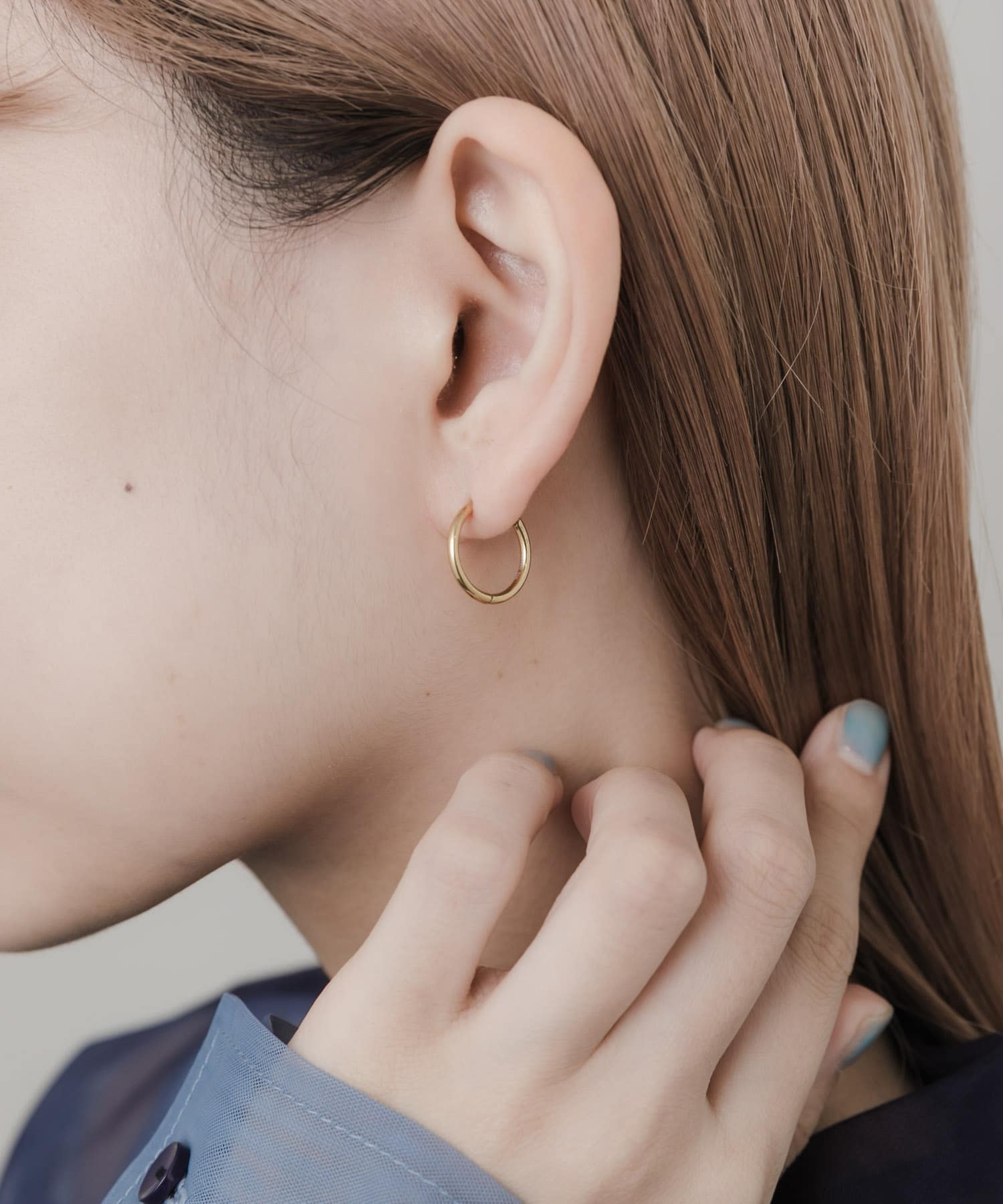 ステンレスミニフープピアス GLD -