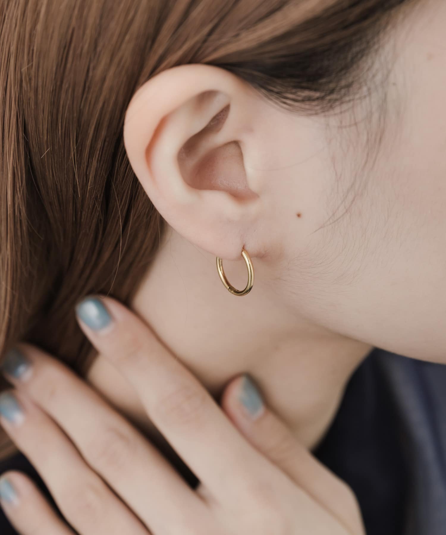 ステンレスミニフープピアス GLD -