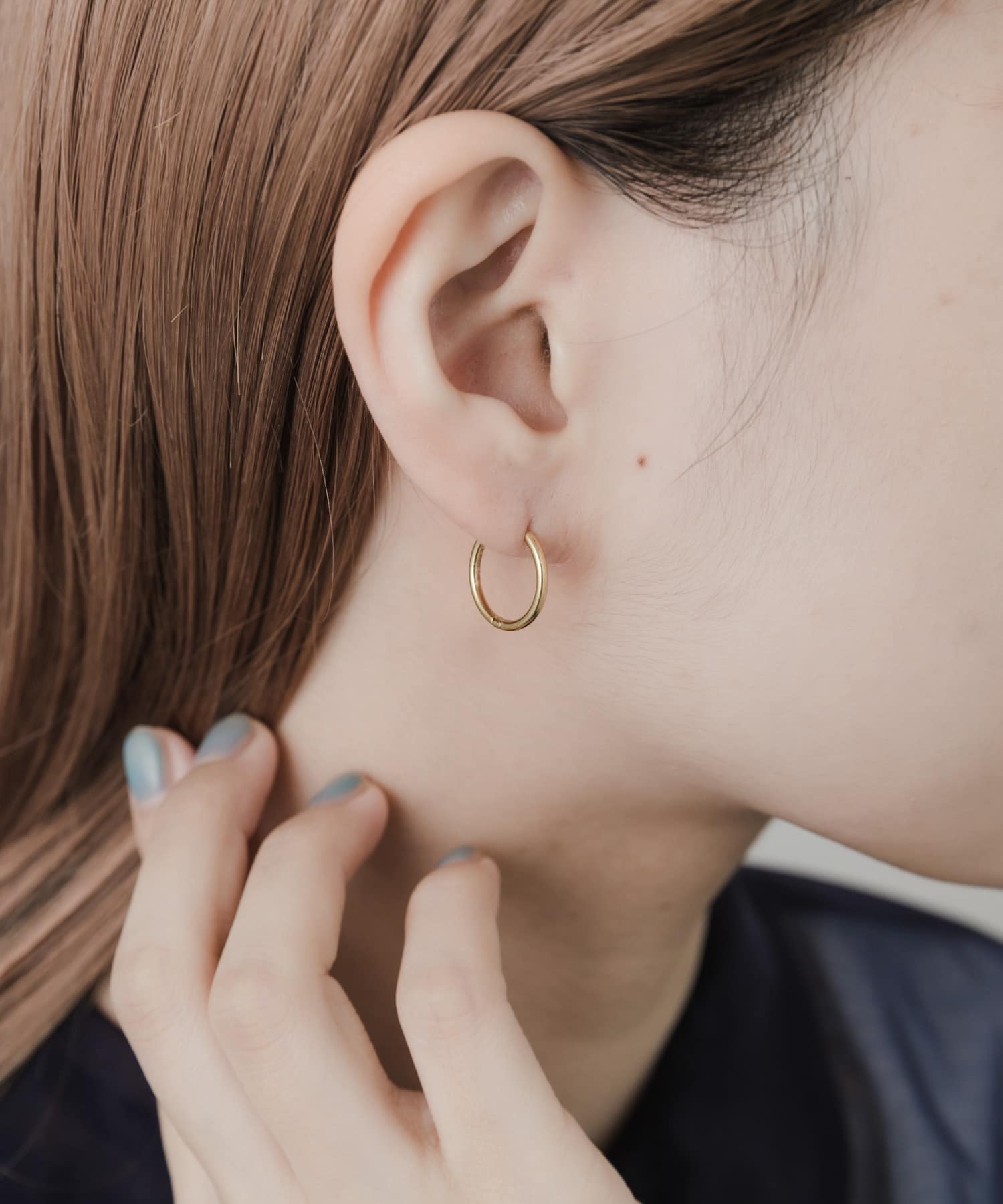 ステンレスミニフープピアス GLD -
