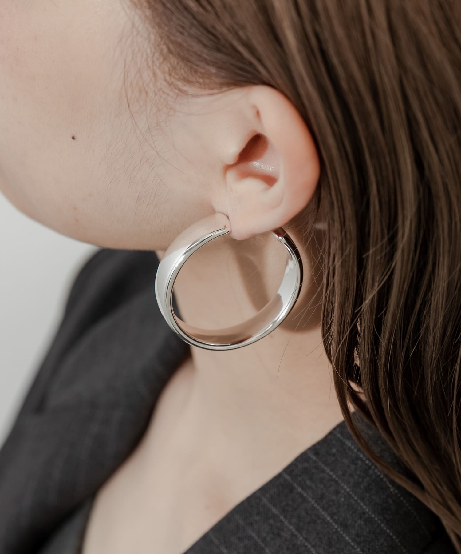 ボリュームフープワイドピアス SLV -