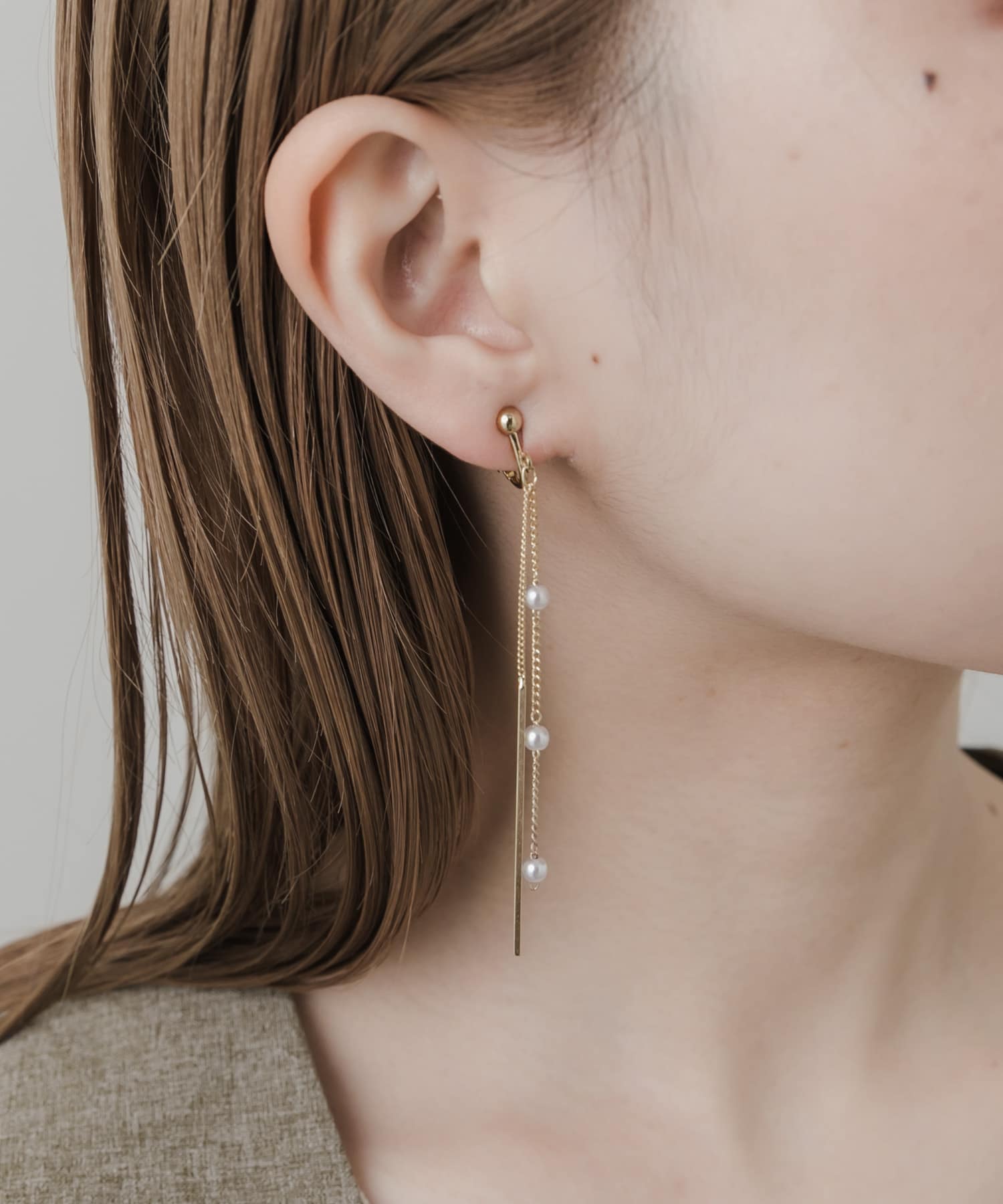 ミニパールチェーンイヤリング