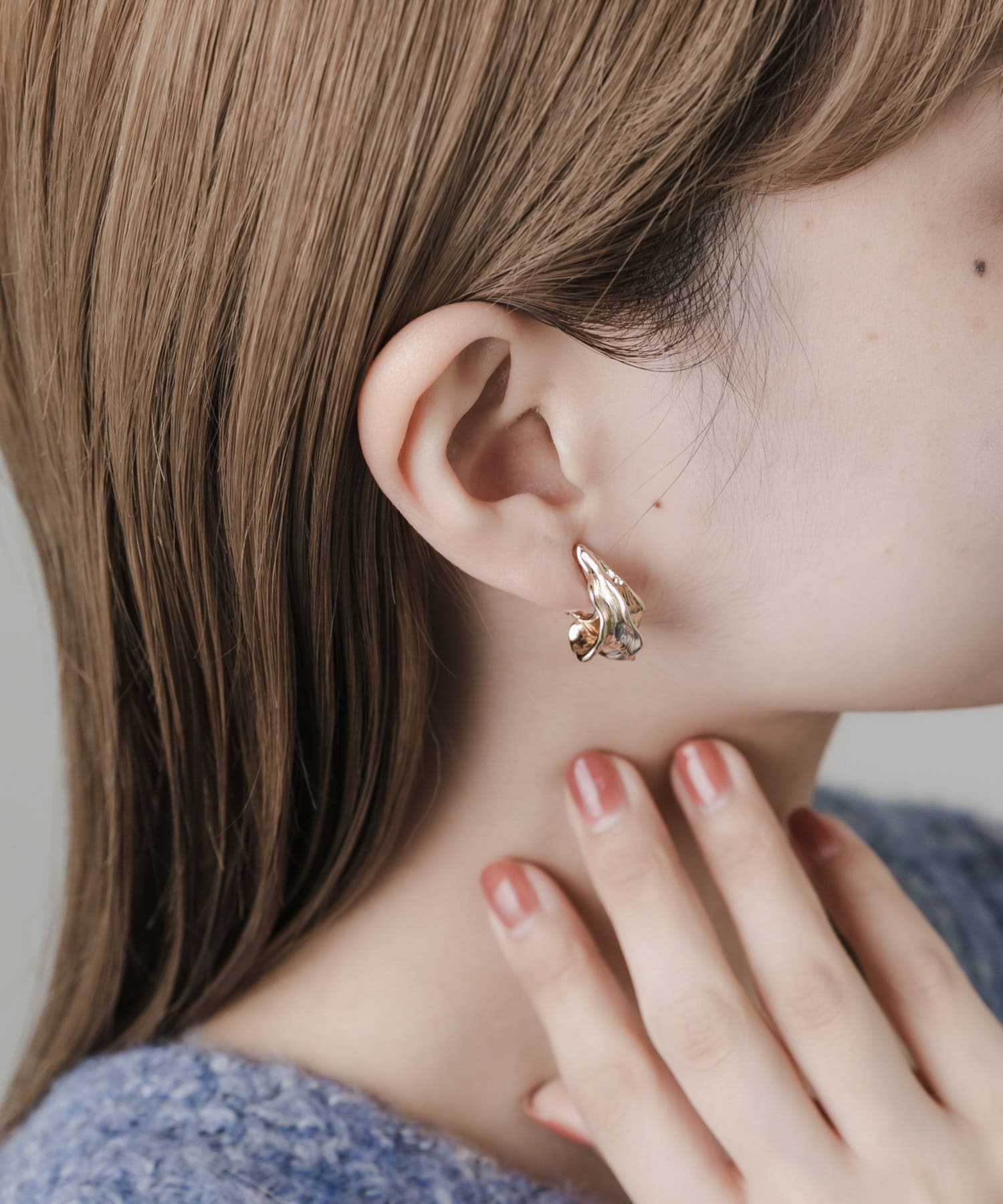 デフォルメメタルイヤリング GLD -