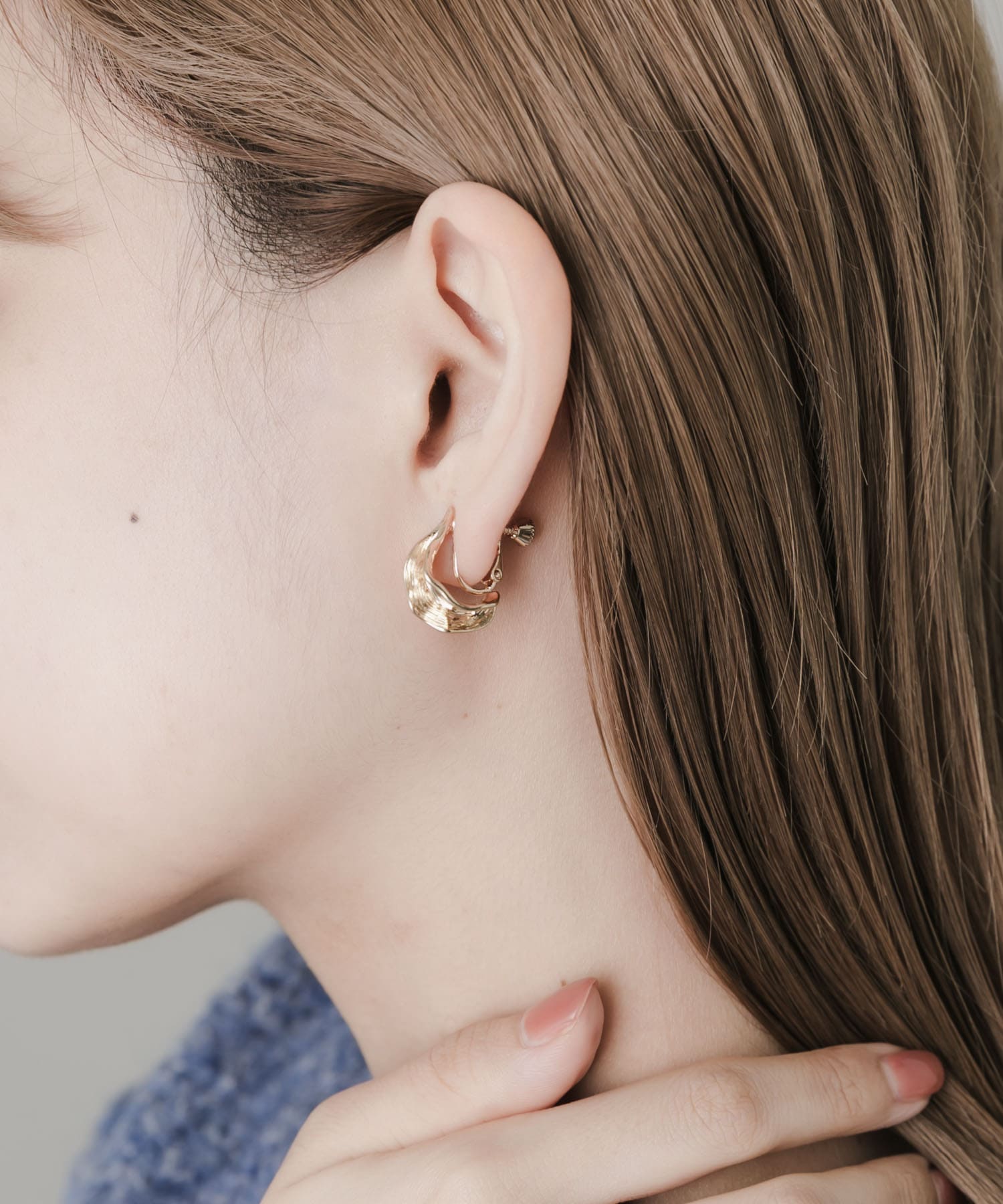 デフォルメメタルイヤリング GLD -