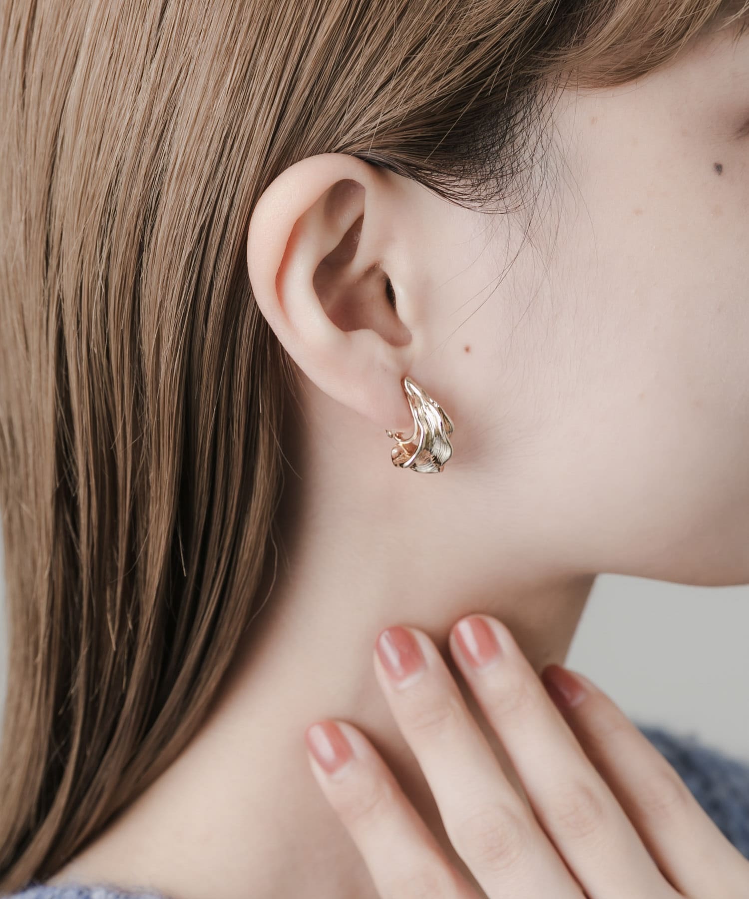 デフォルメメタルイヤリング GLD -