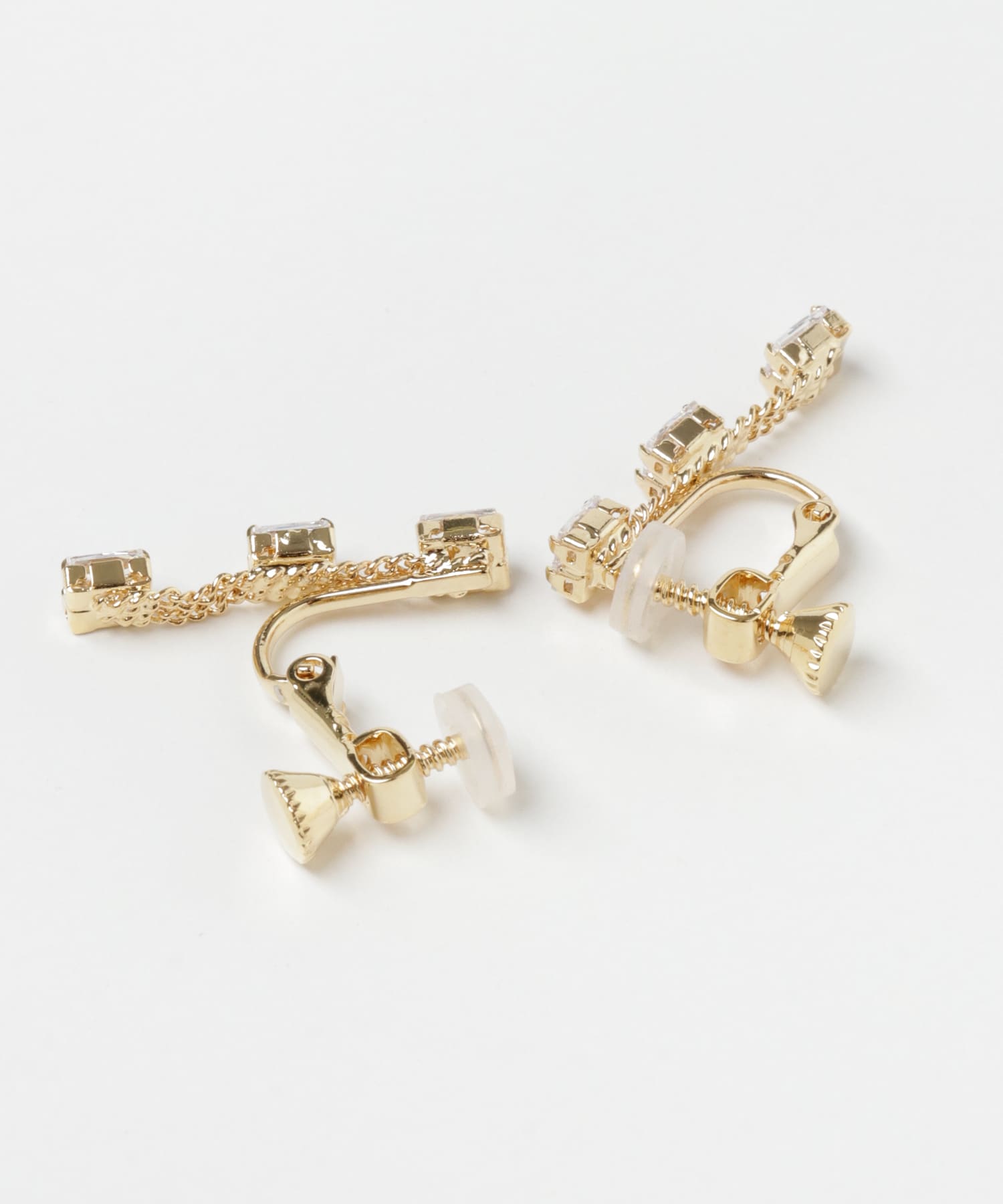 ビジューチェーンイヤリング GLD -