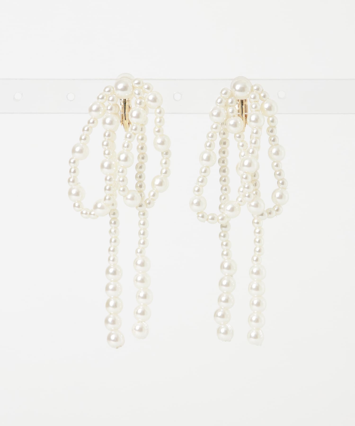 リボンビーズイヤリング IVO -