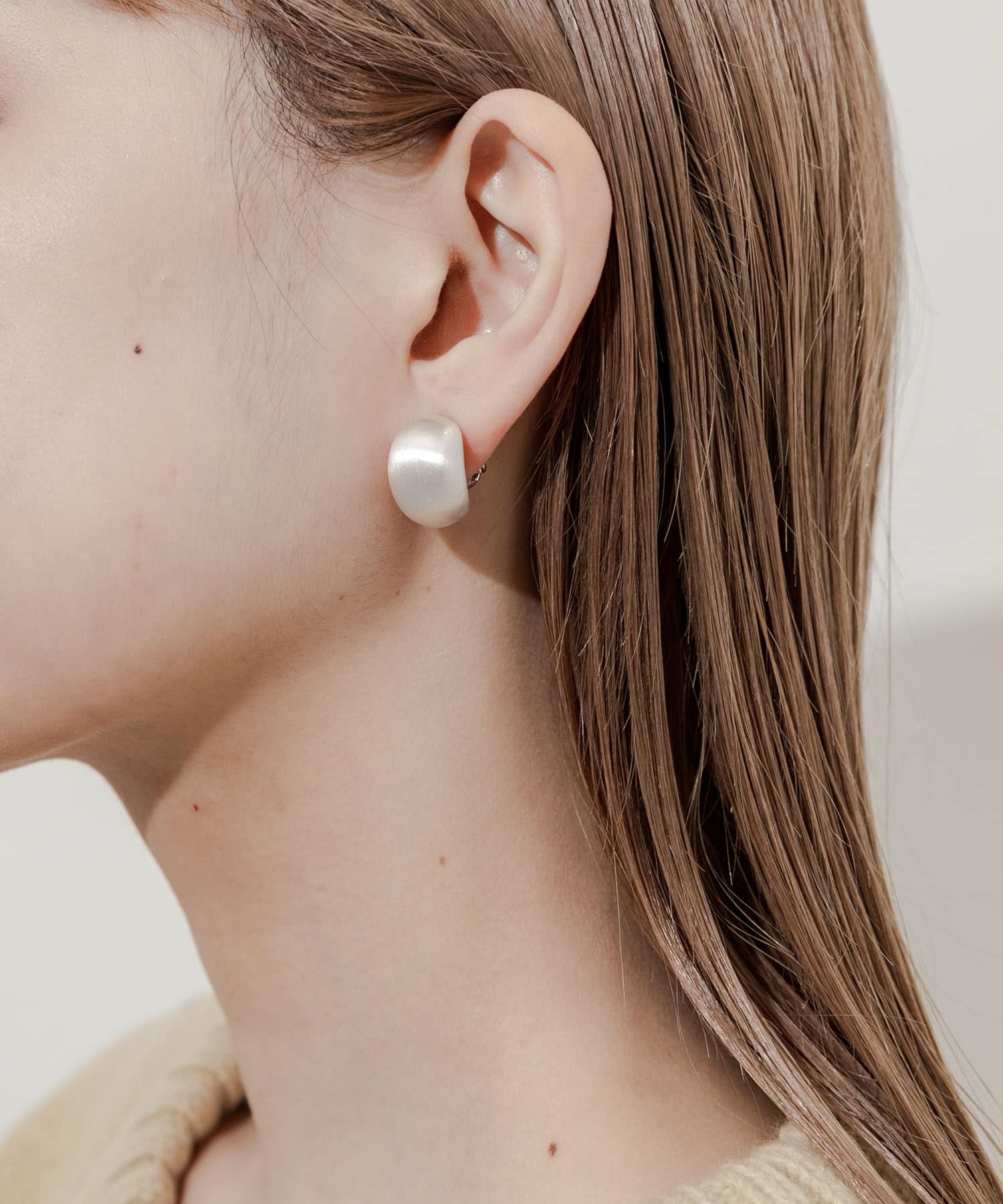 プックリメタルマットイヤリング SLV -