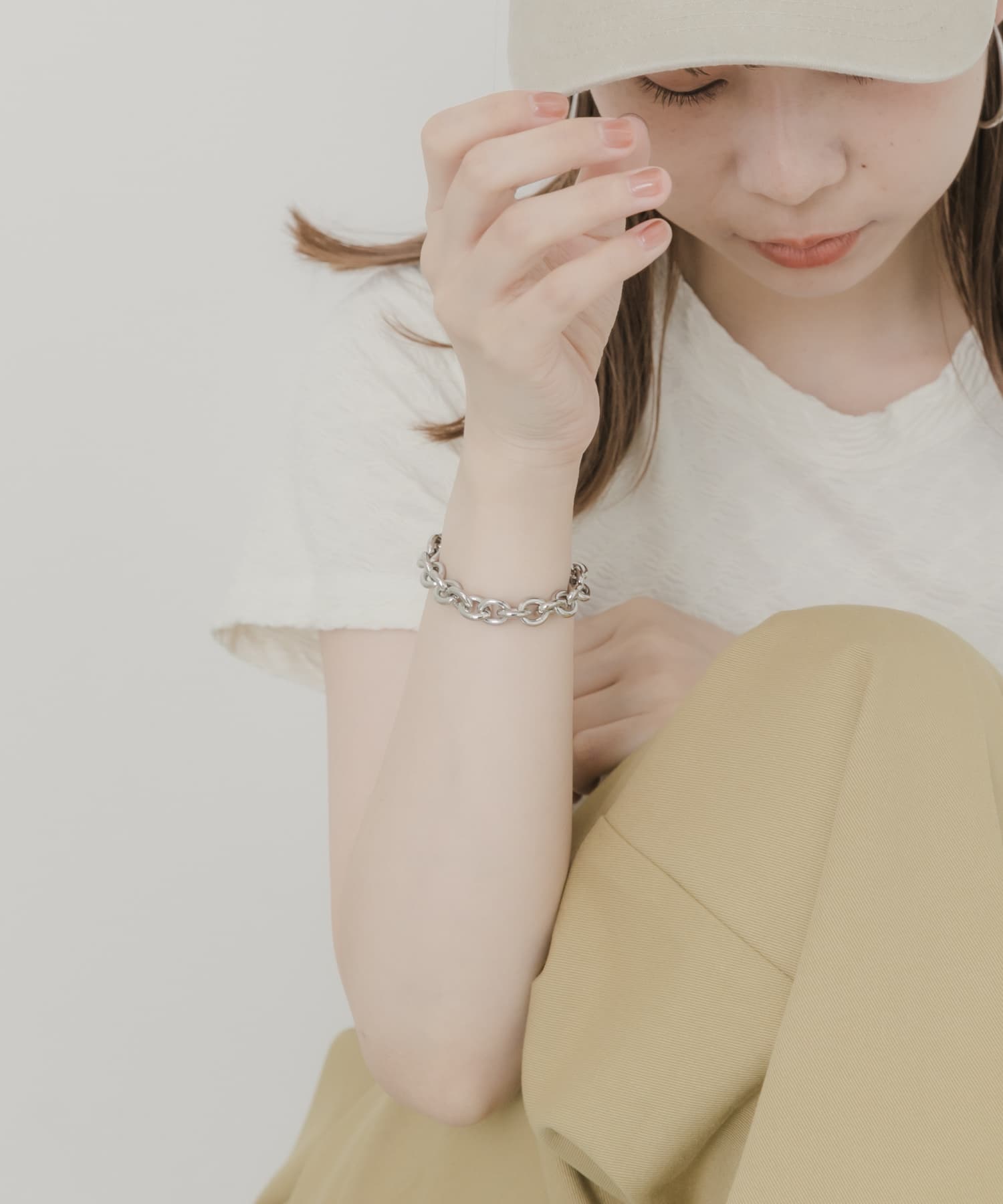 プレーンチェーンマンテルブレスレット SLV -