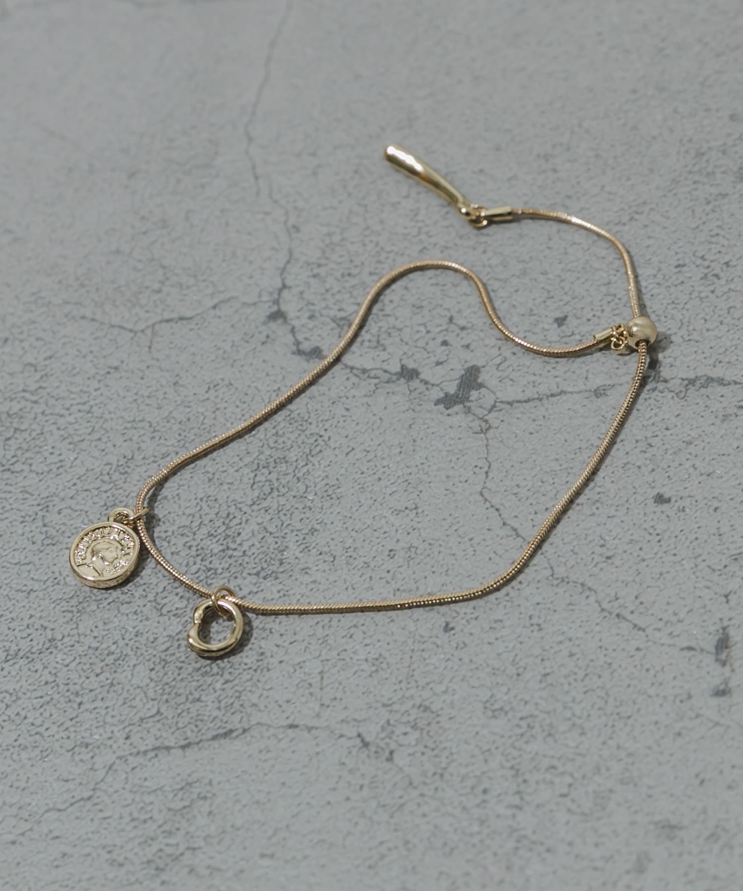 コインハートトップスライドブレスレット GLD -