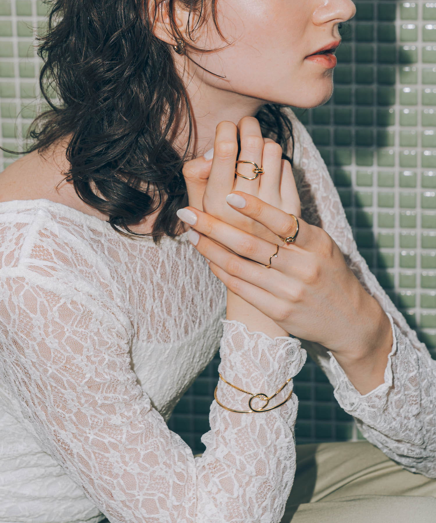 ニュアンスカーブバングル GLD -