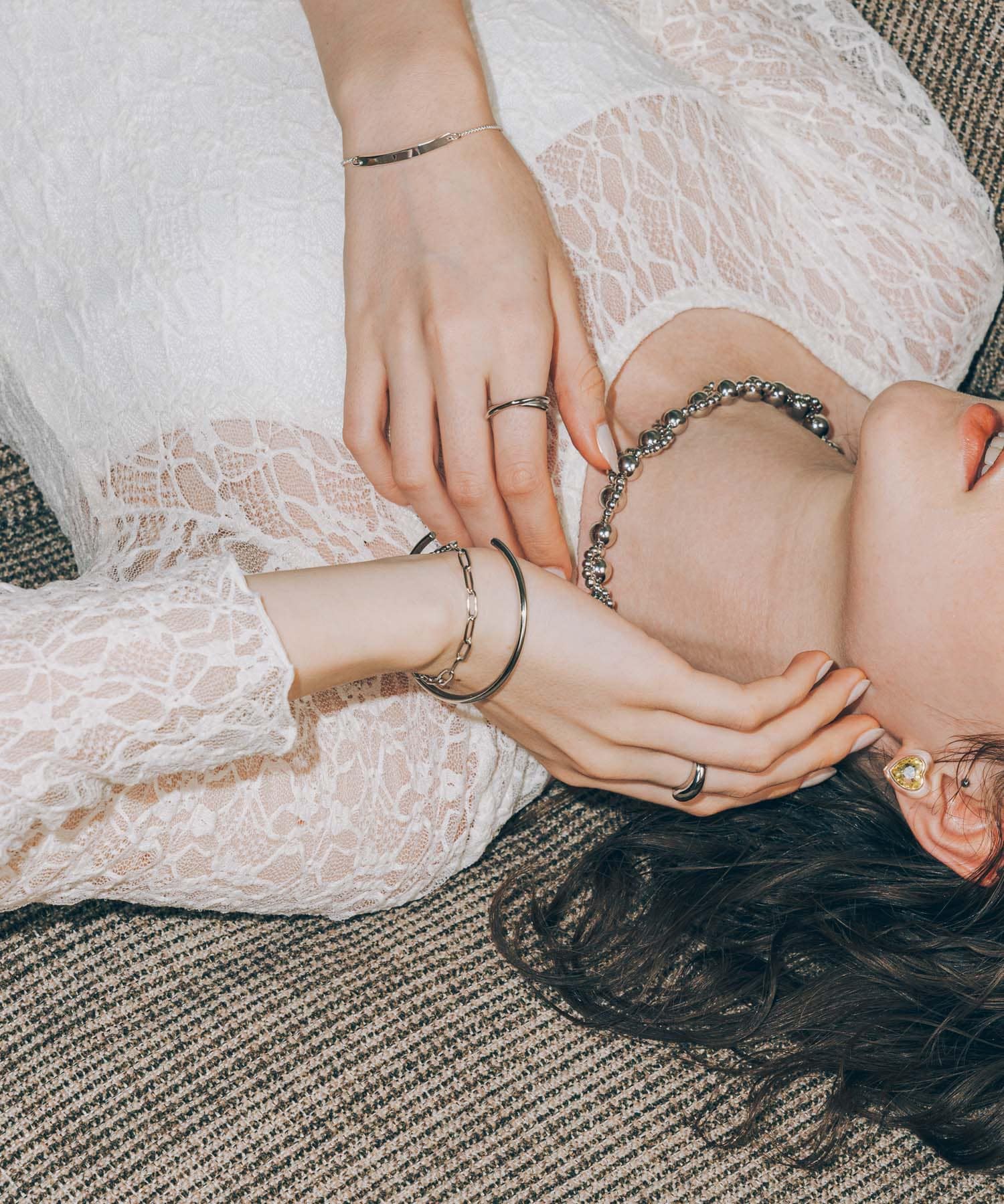 ステンレスシンプルチェーンマンテルブレスレット SLV -