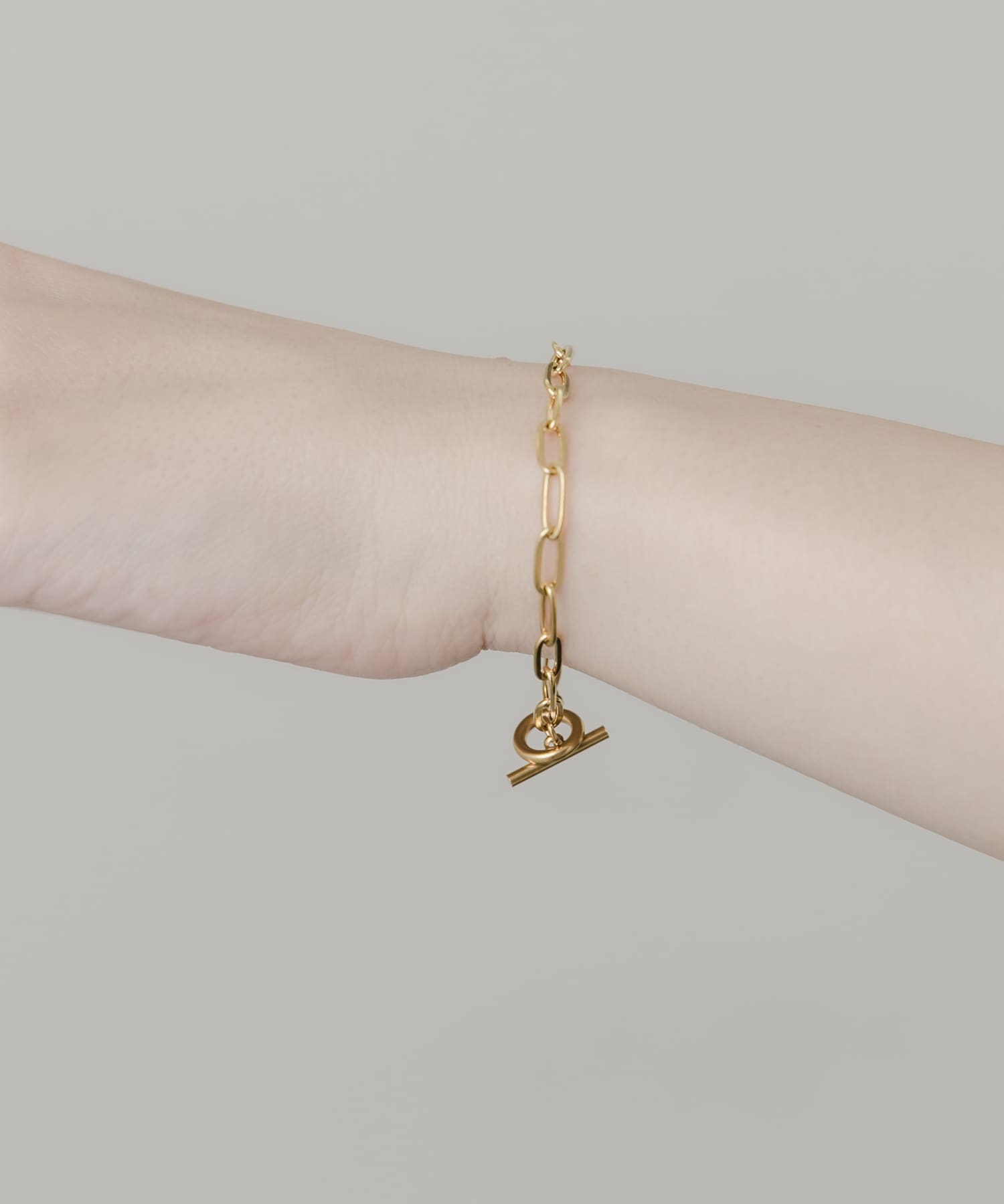 ステンレスシンプルチェーンマンテルブレスレット GLD -