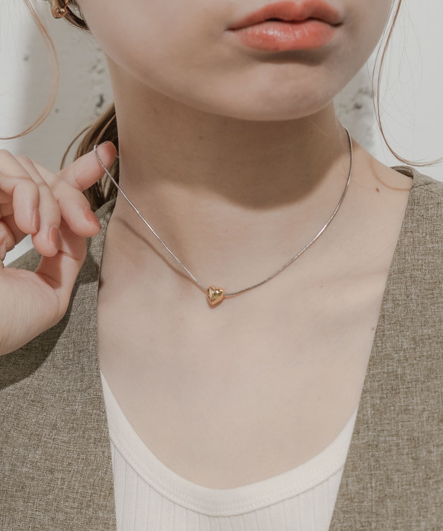マグネットハートネックレス GLD/SLV -