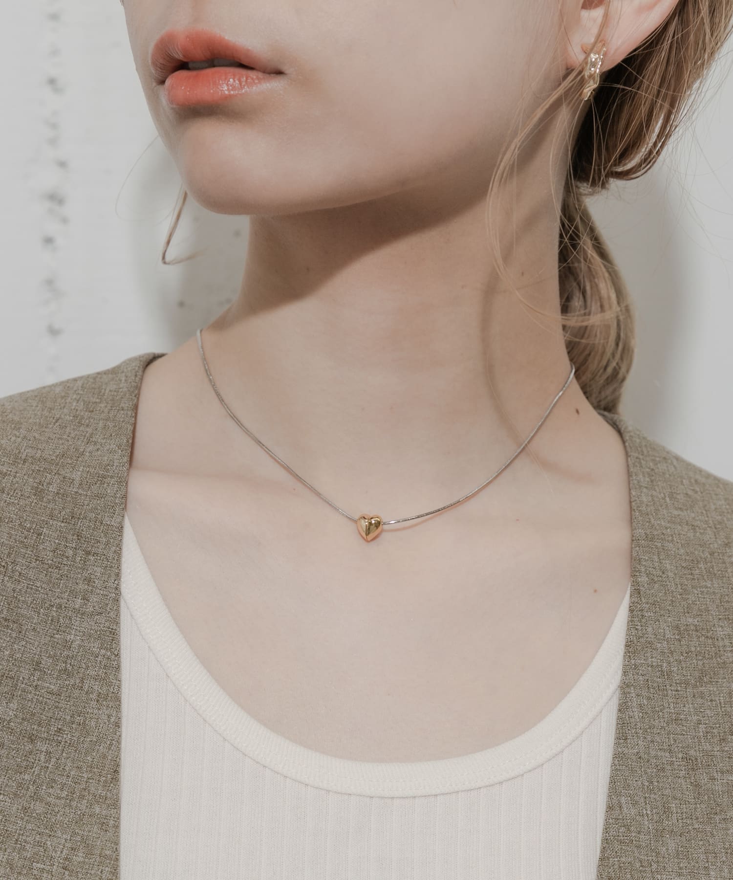 マグネットハートネックレス GLD/SLV -