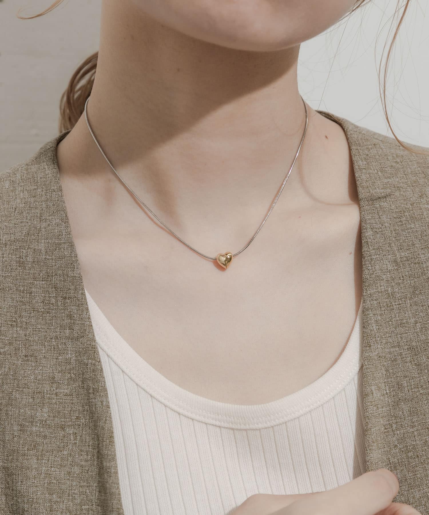 マグネットハートネックレス GLD/SLV -