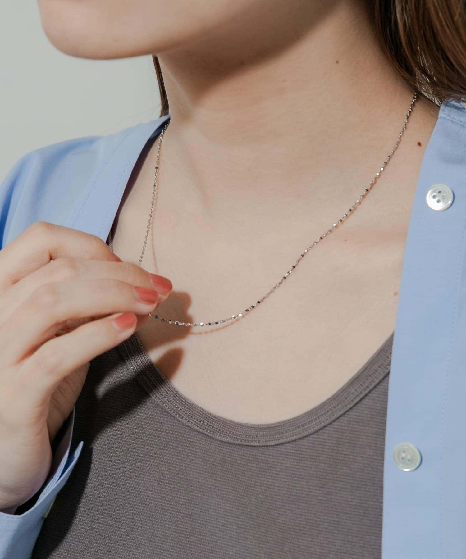 ステンレススクリューチェーンネックレス SLV -