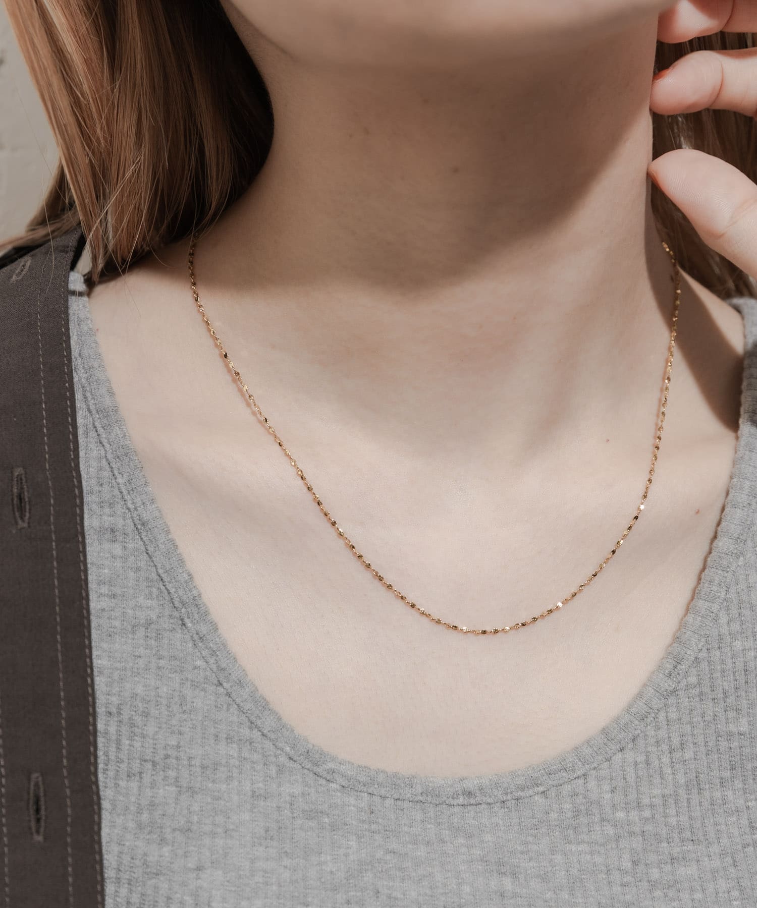 ステンレススクリューチェーンネックレス GLD -