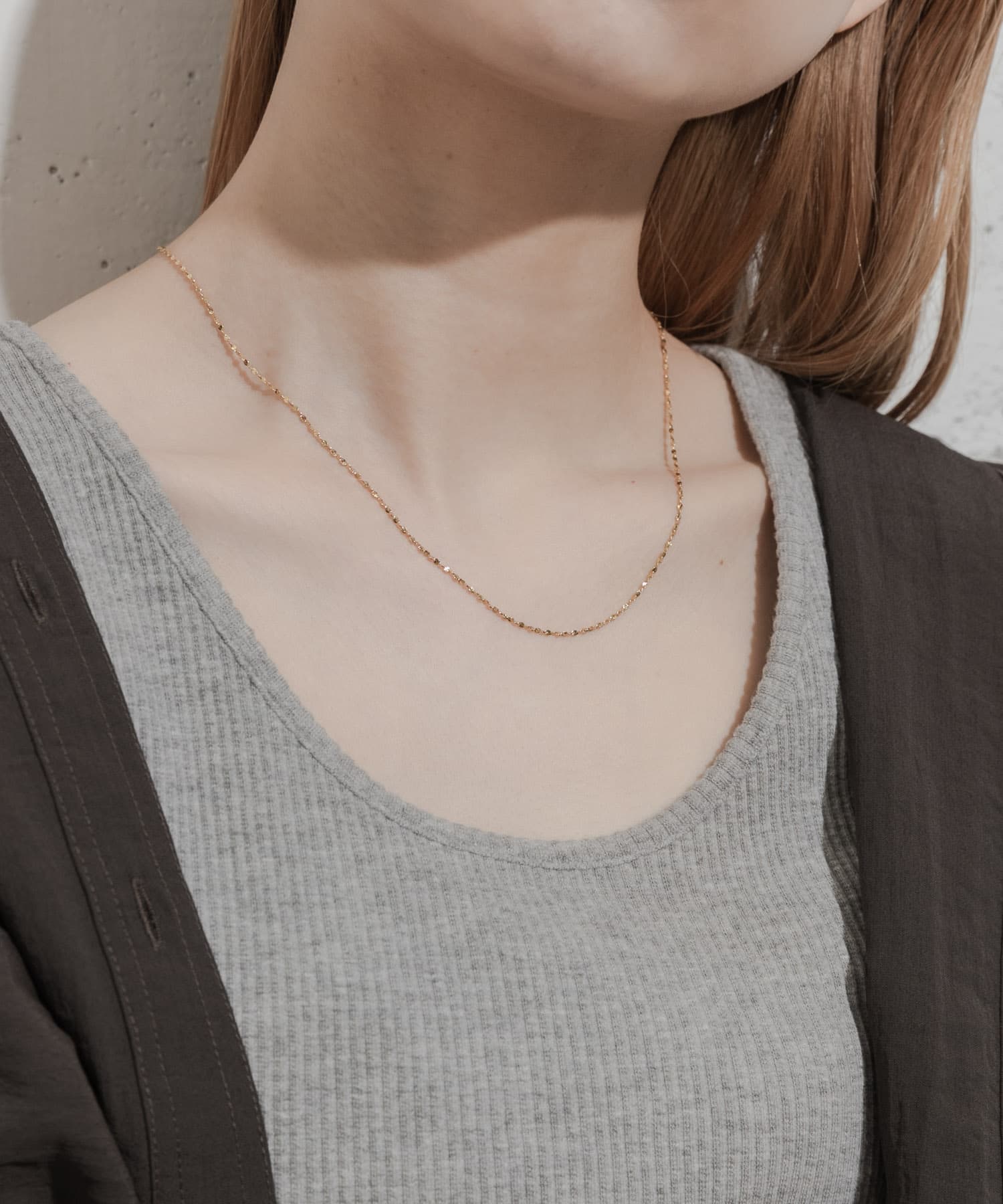ステンレススクリューチェーンネックレス GLD -