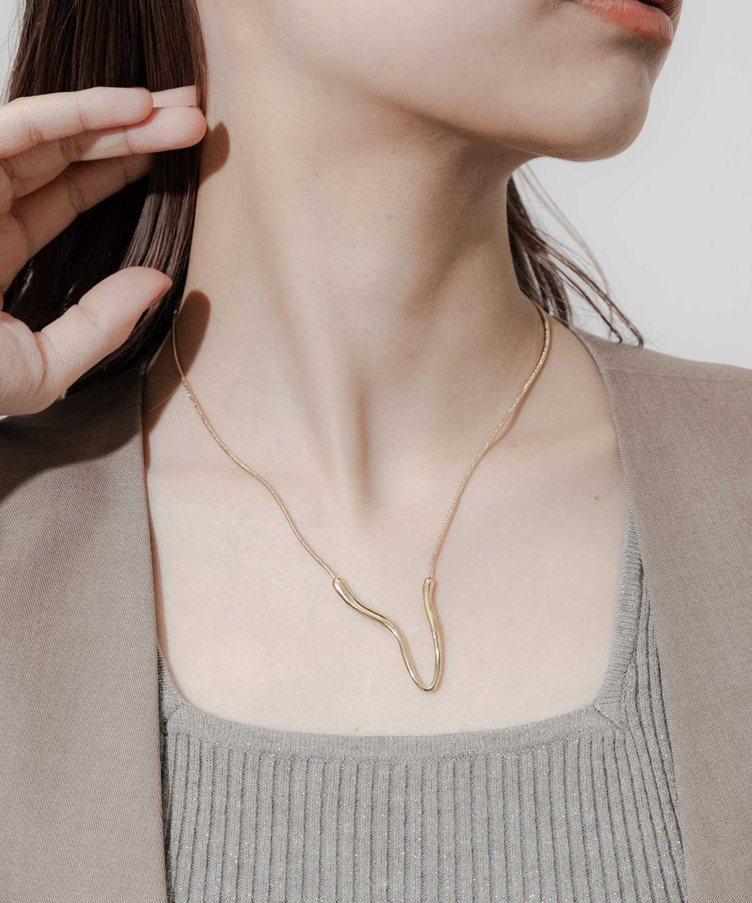 ニュアンスウェーブネックレス GLD -
