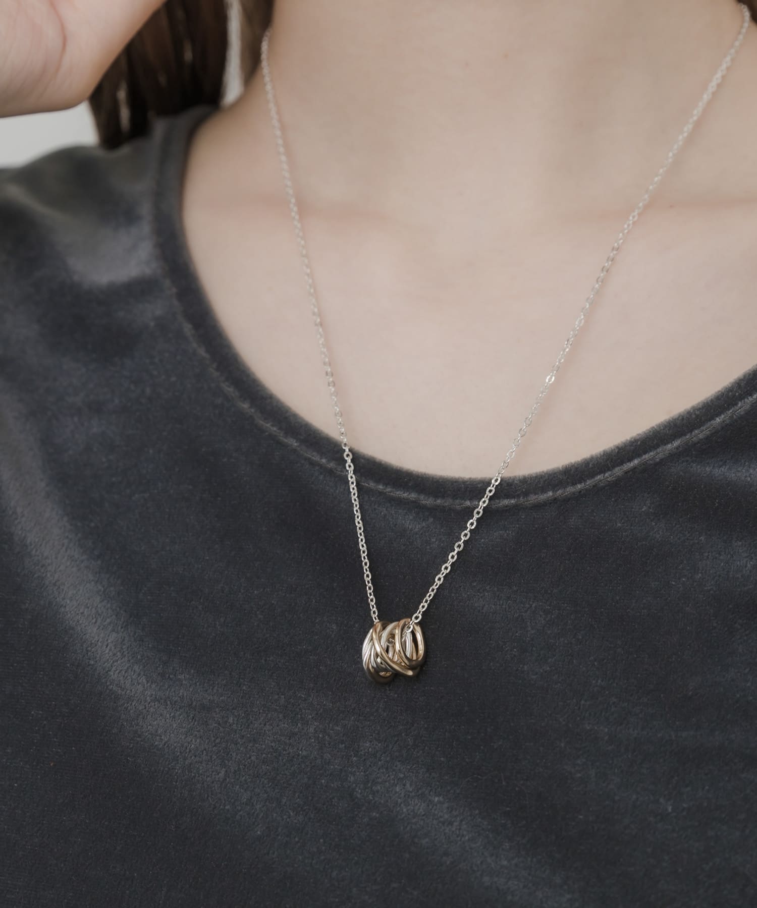 コンビリングネックレス SLV/GLD -