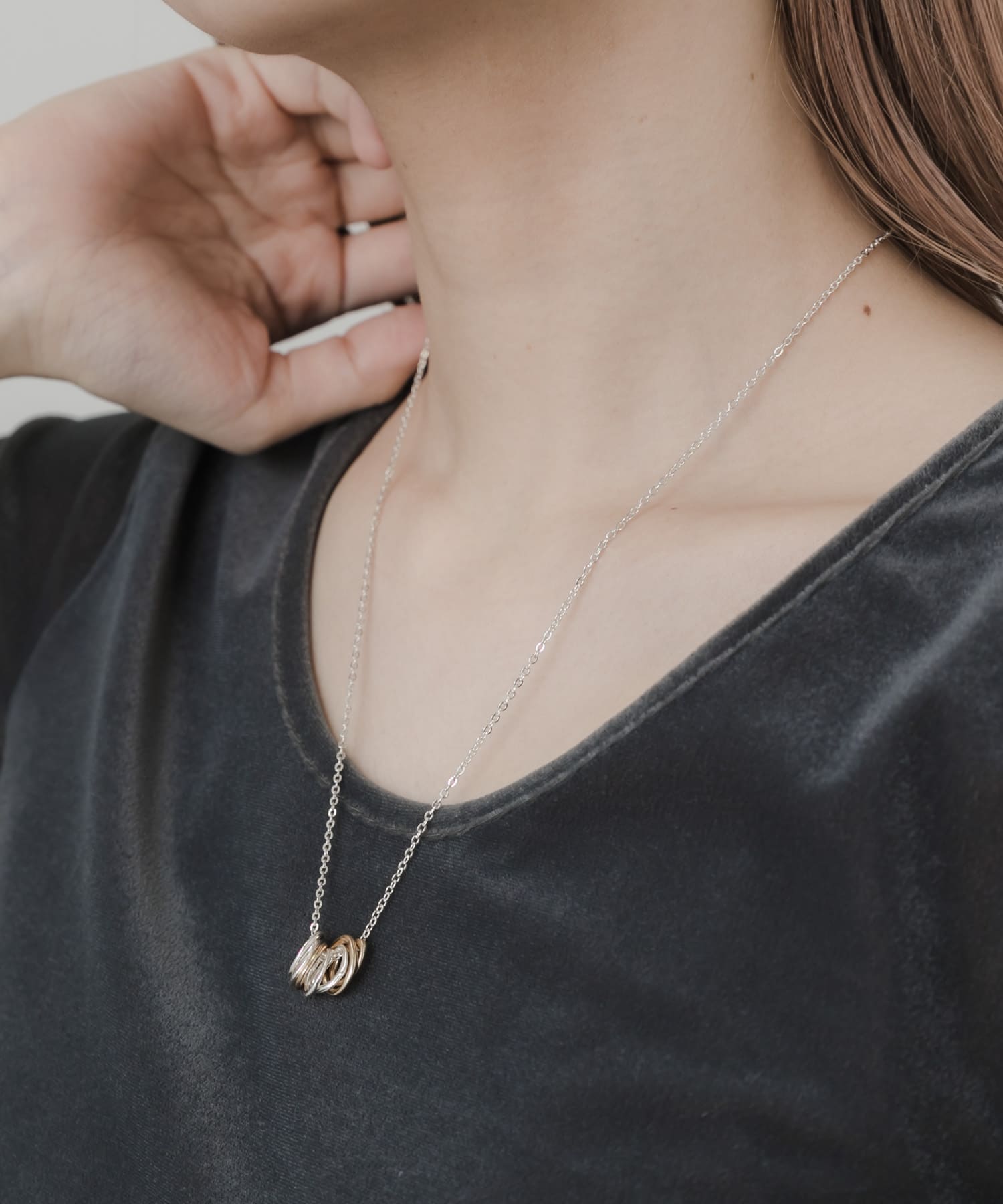 コンビリングネックレス SLV/GLD -