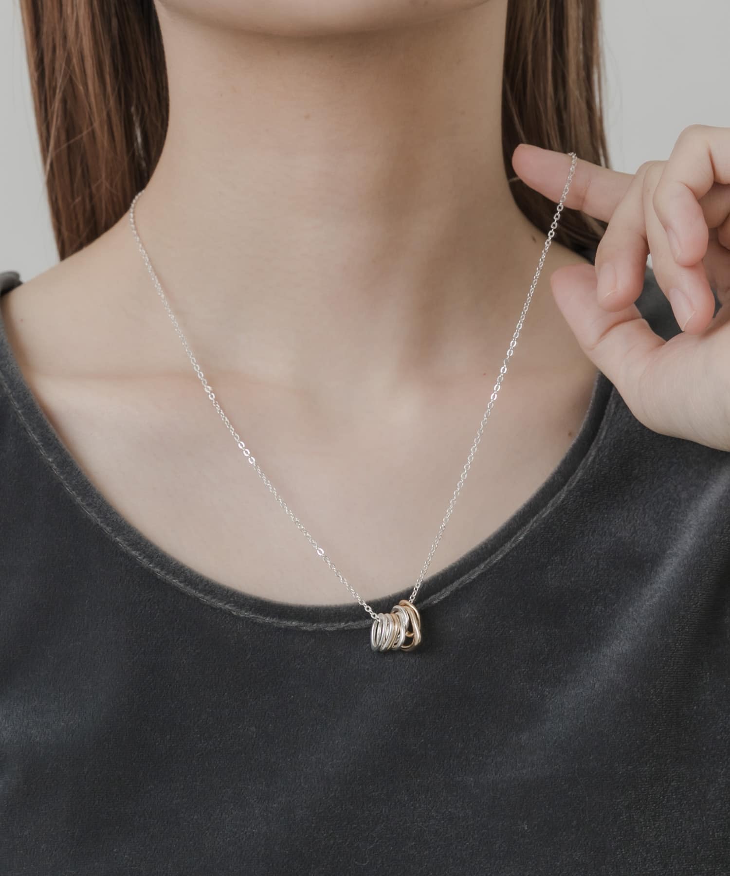 コンビリングネックレス SLV/GLD -