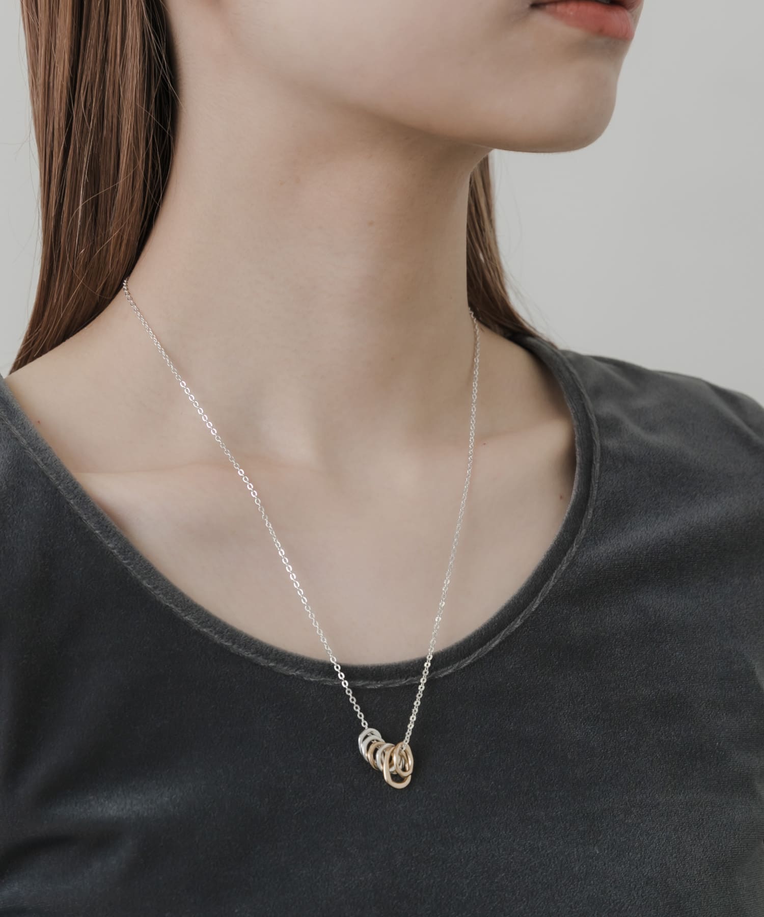 コンビリングネックレス SLV/GLD -