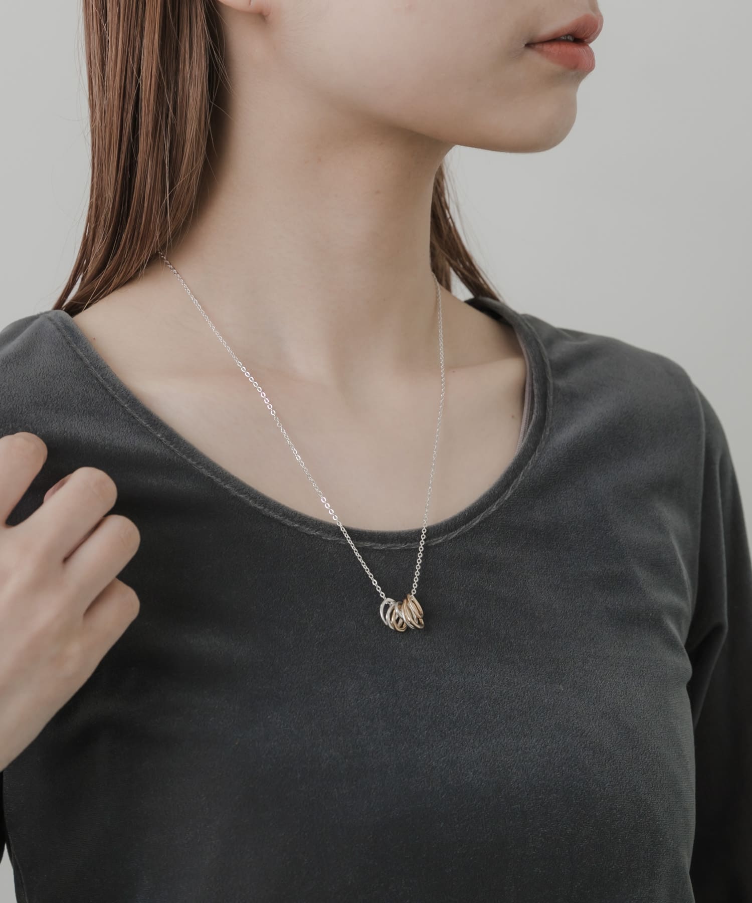 コンビリングネックレス SLV/GLD -