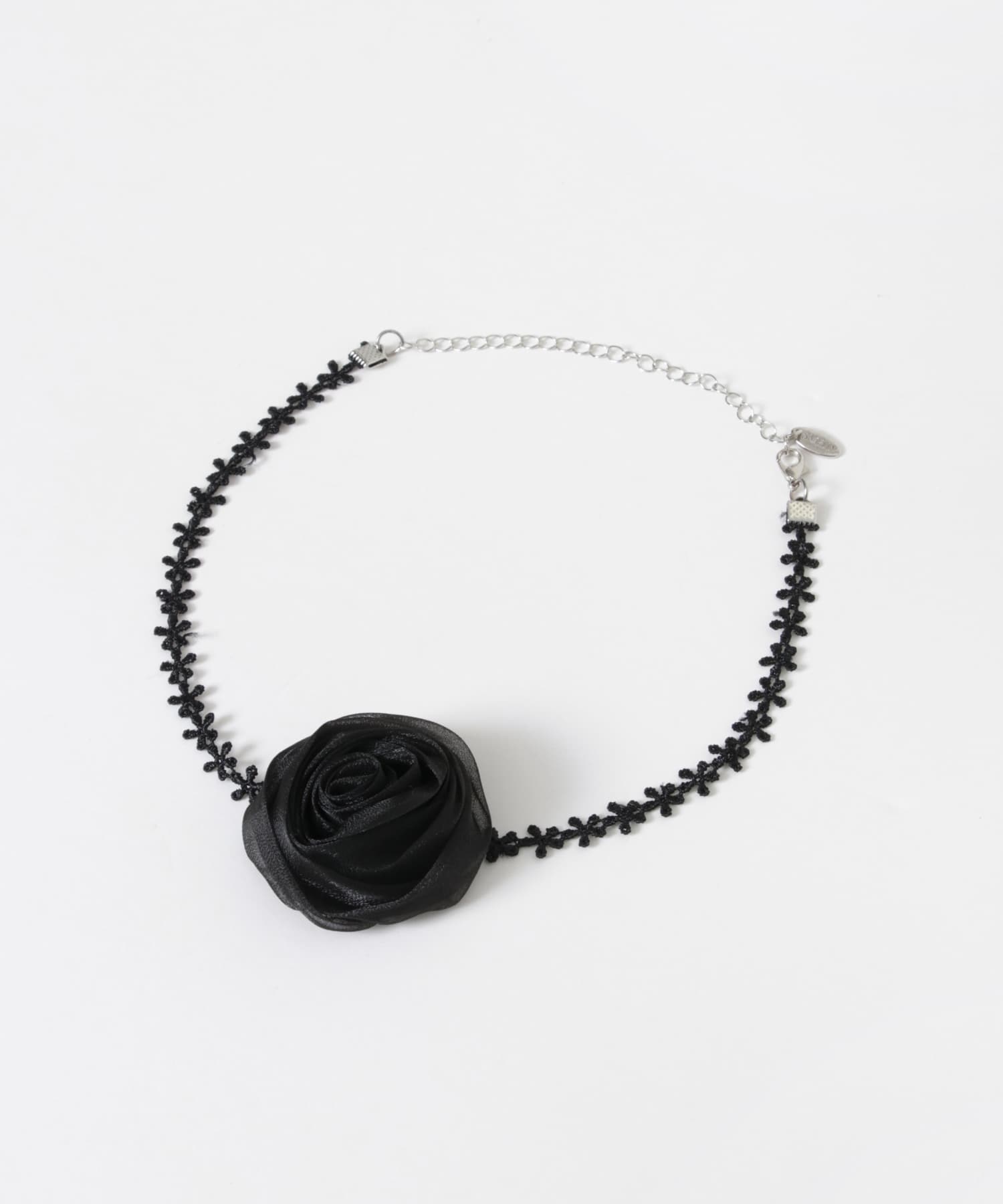ローズレースチョーカーネックレス BLK -