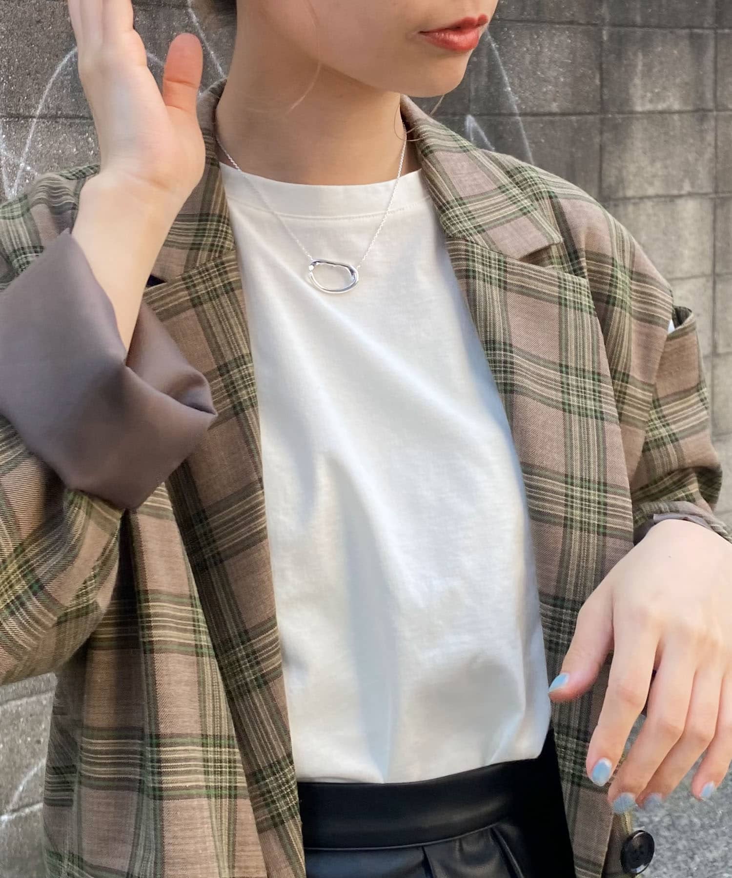 メタルニュアンスリングネックレス SLV -
