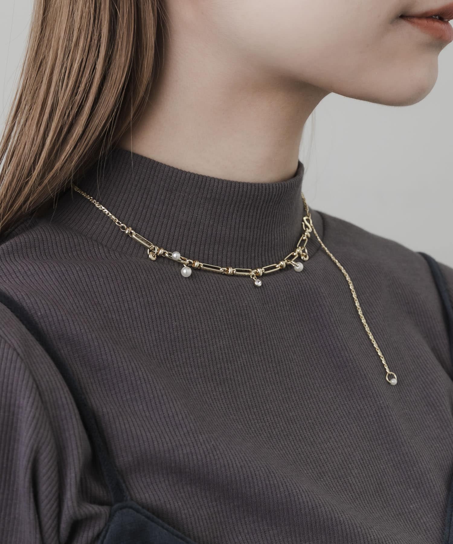 ニュアンスキリカエチェーンネックレス GLD -