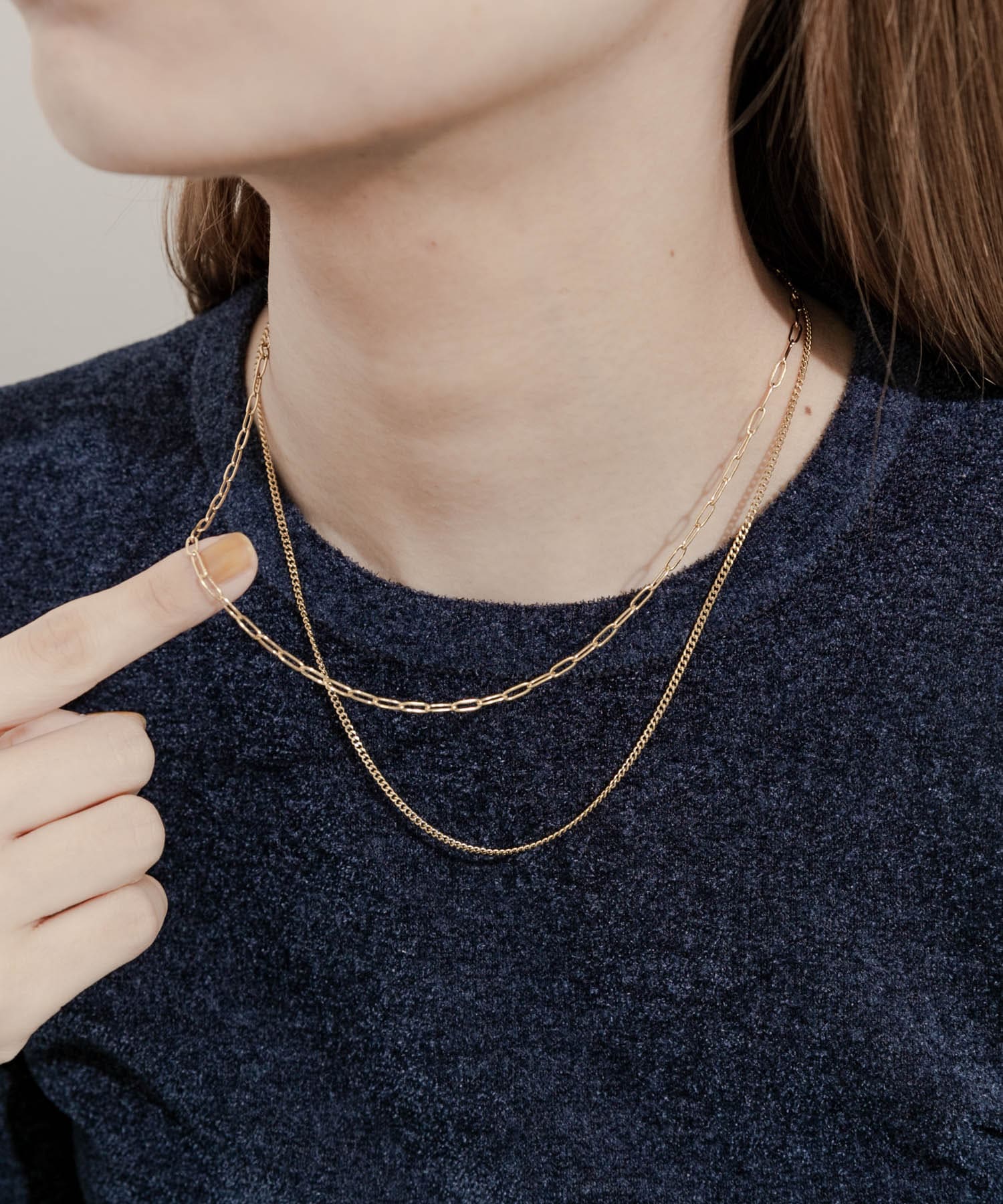 ステンレス2セットネックレス GLD -