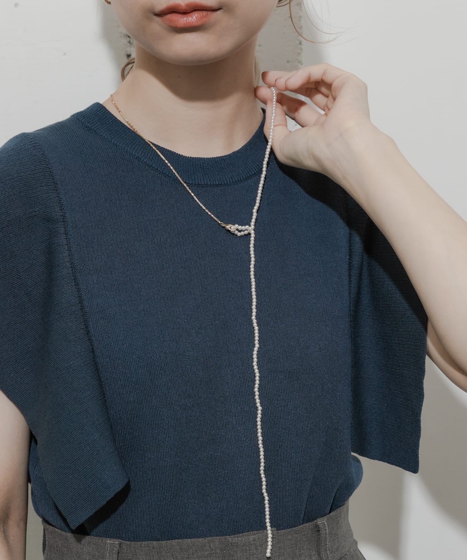 パールキリカエYネックレス GLD/IVO -
