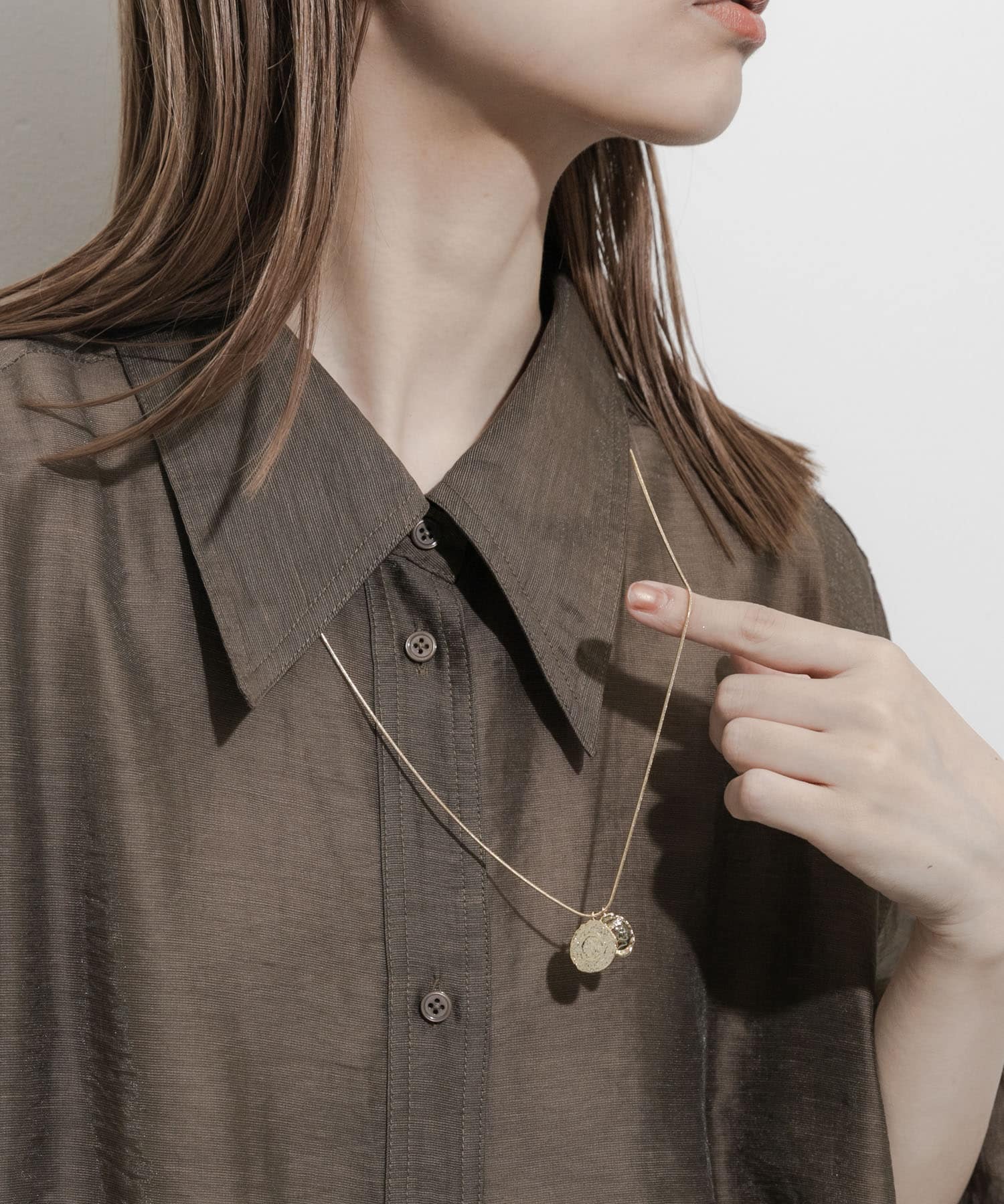 ダブルコインスライドネックレス GLD -