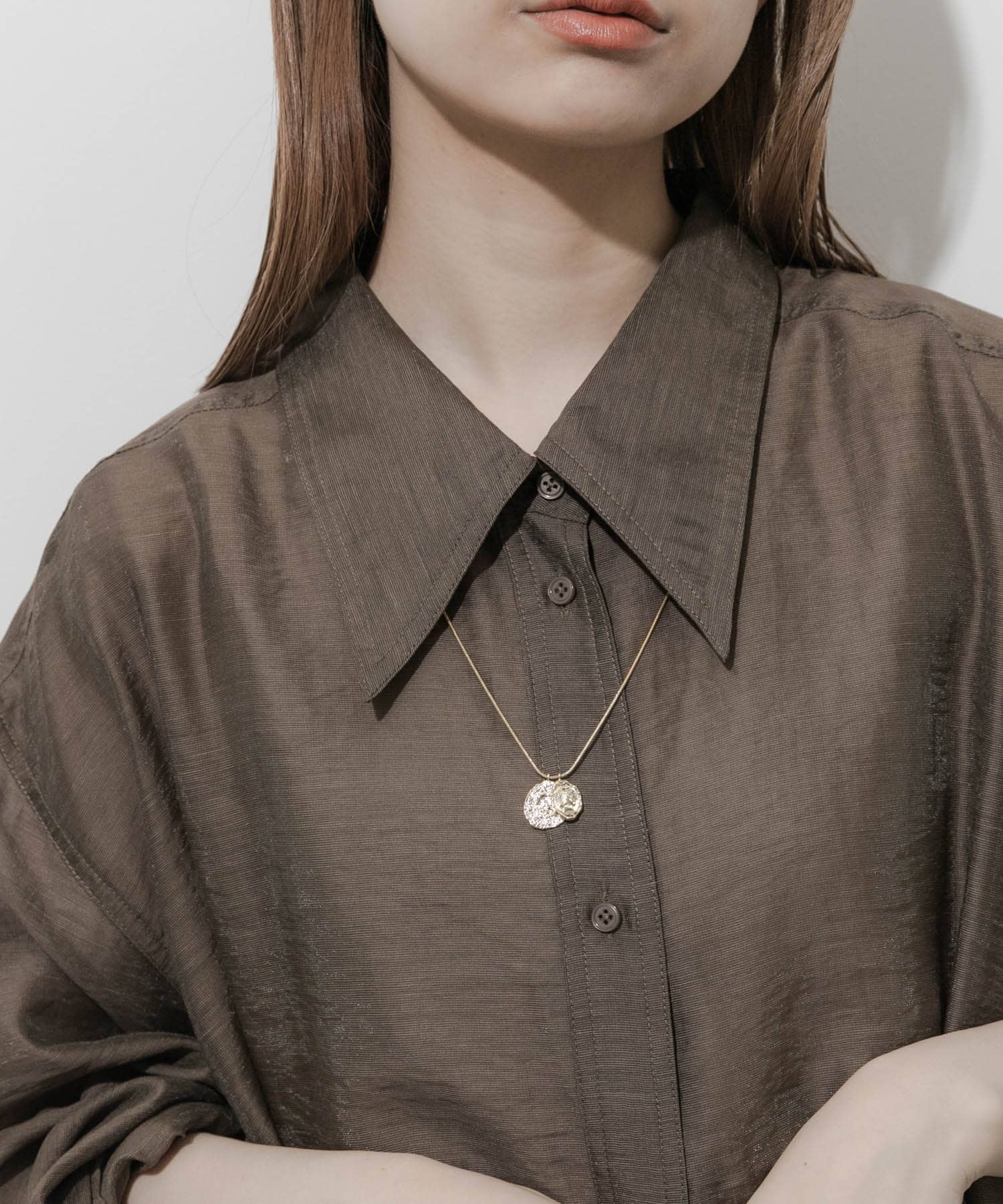ダブルコインスライドネックレス GLD -