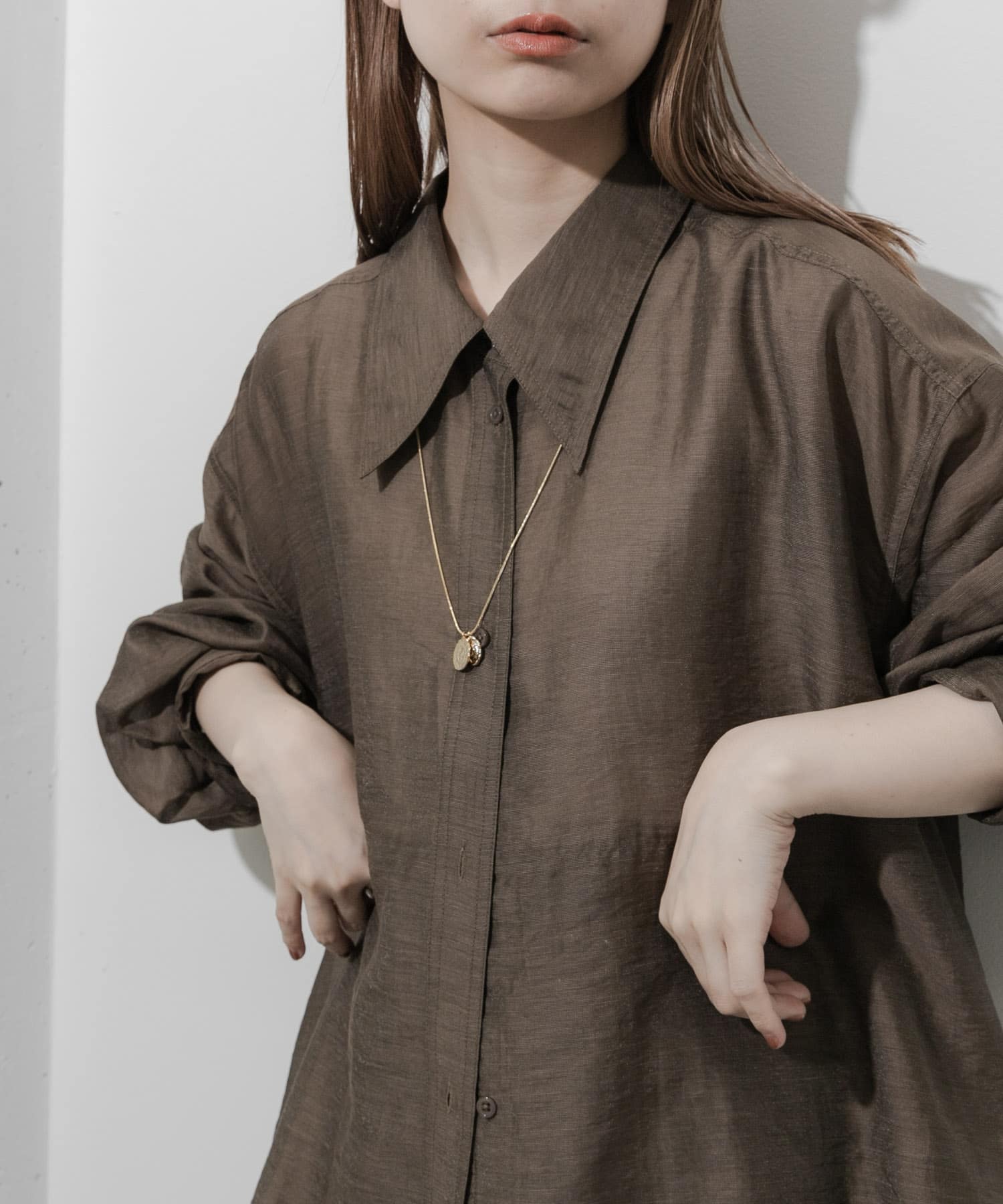 ダブルコインスライドネックレス GLD -