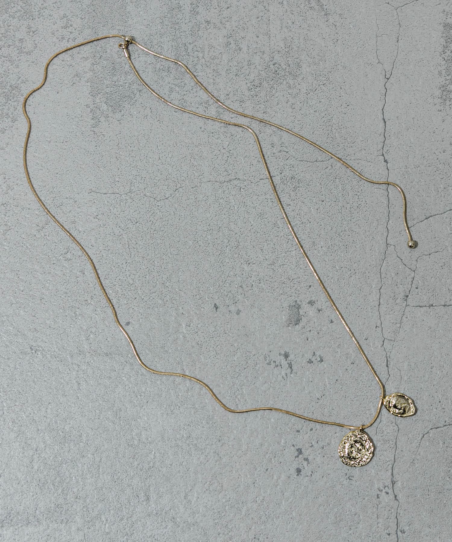 ダブルコインスライドネックレス GLD -