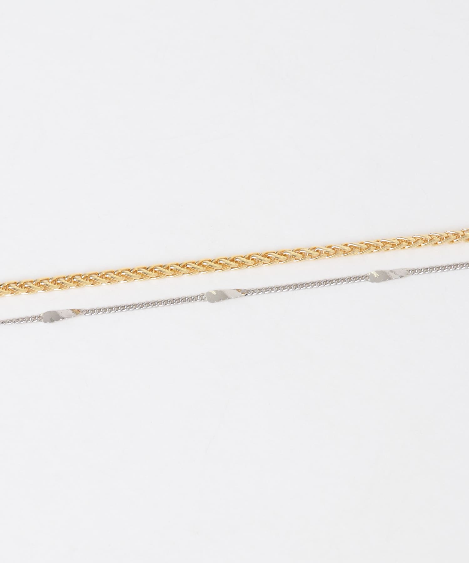 コンビメッキ2セットネックレス GLD/SLV -