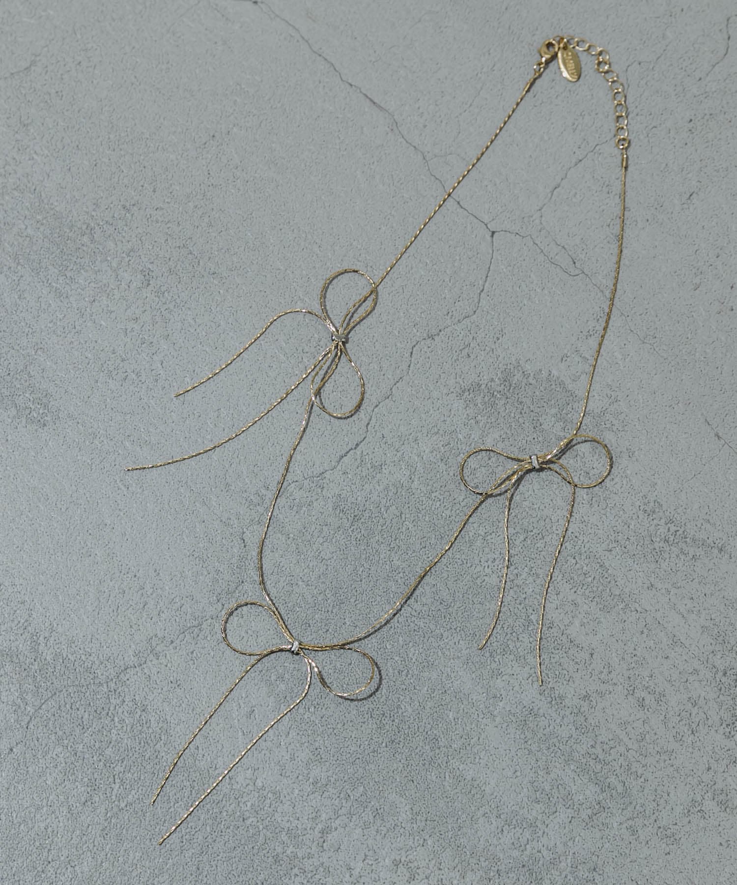 リボンチェーンネックレス GLD -