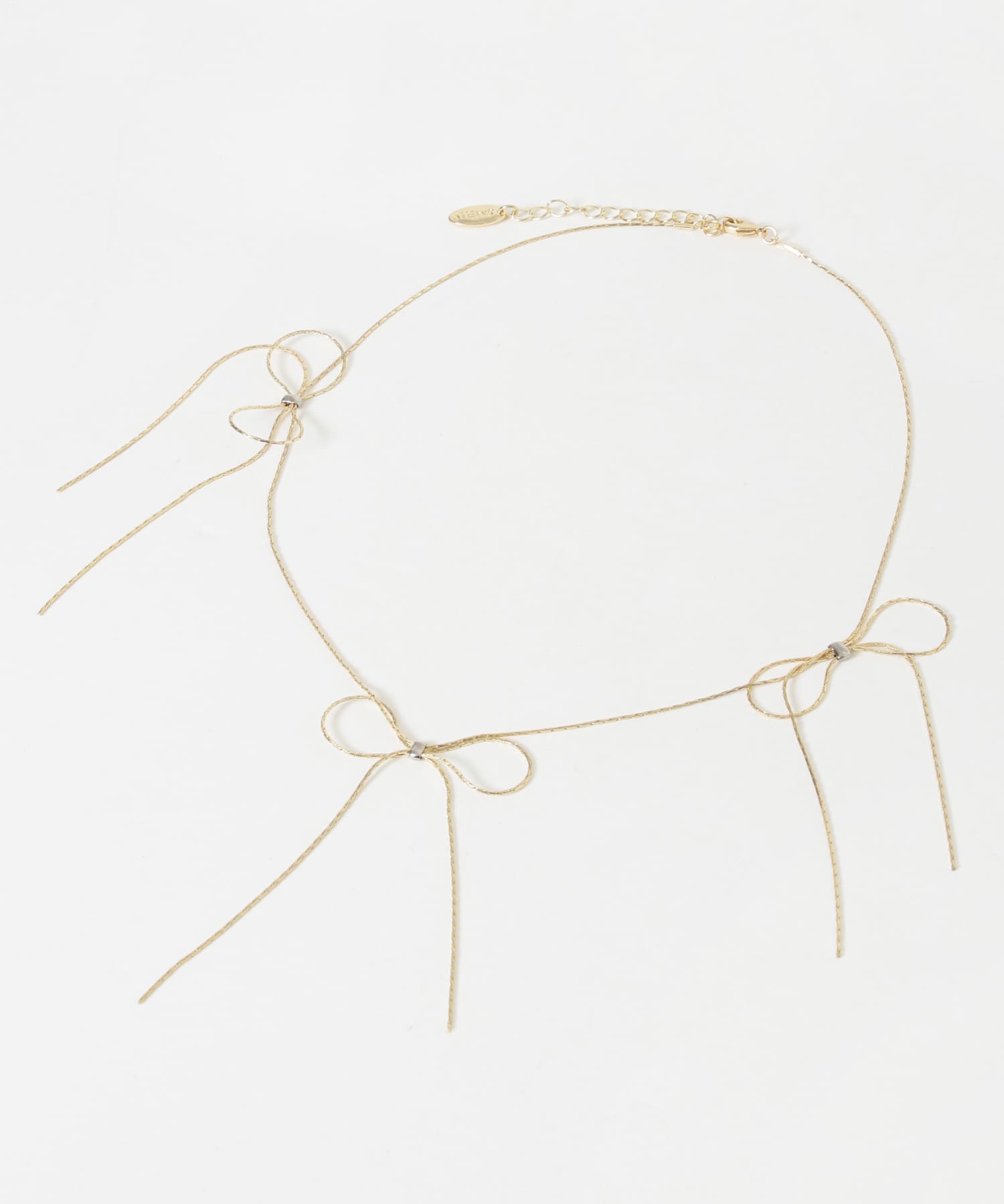 リボンチェーンネックレス GLD -