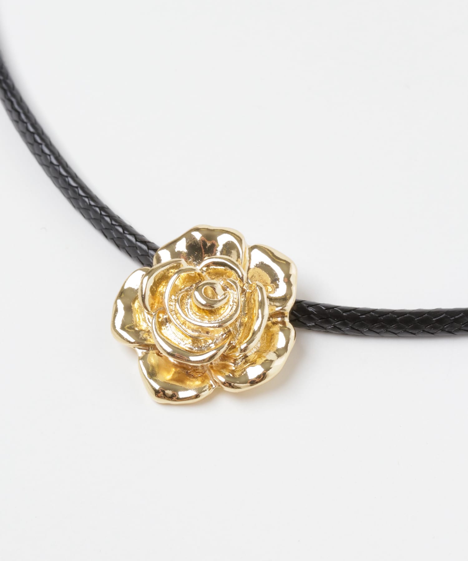 メタルローズチョーカーマンテルネックレス BLK/GLD -