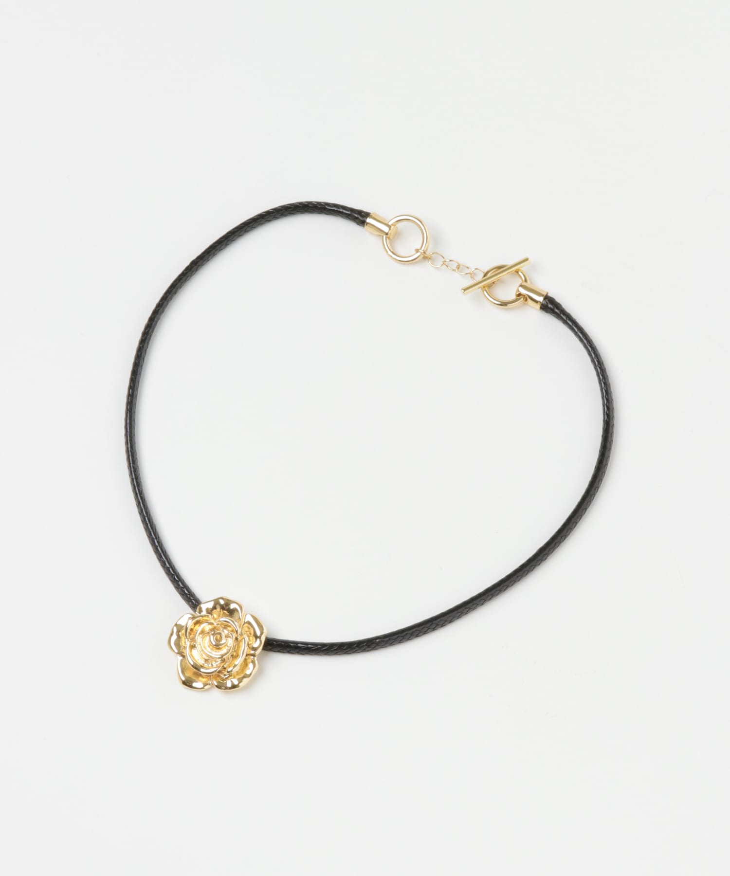 メタルローズチョーカーマンテルネックレス BLK/GLD -