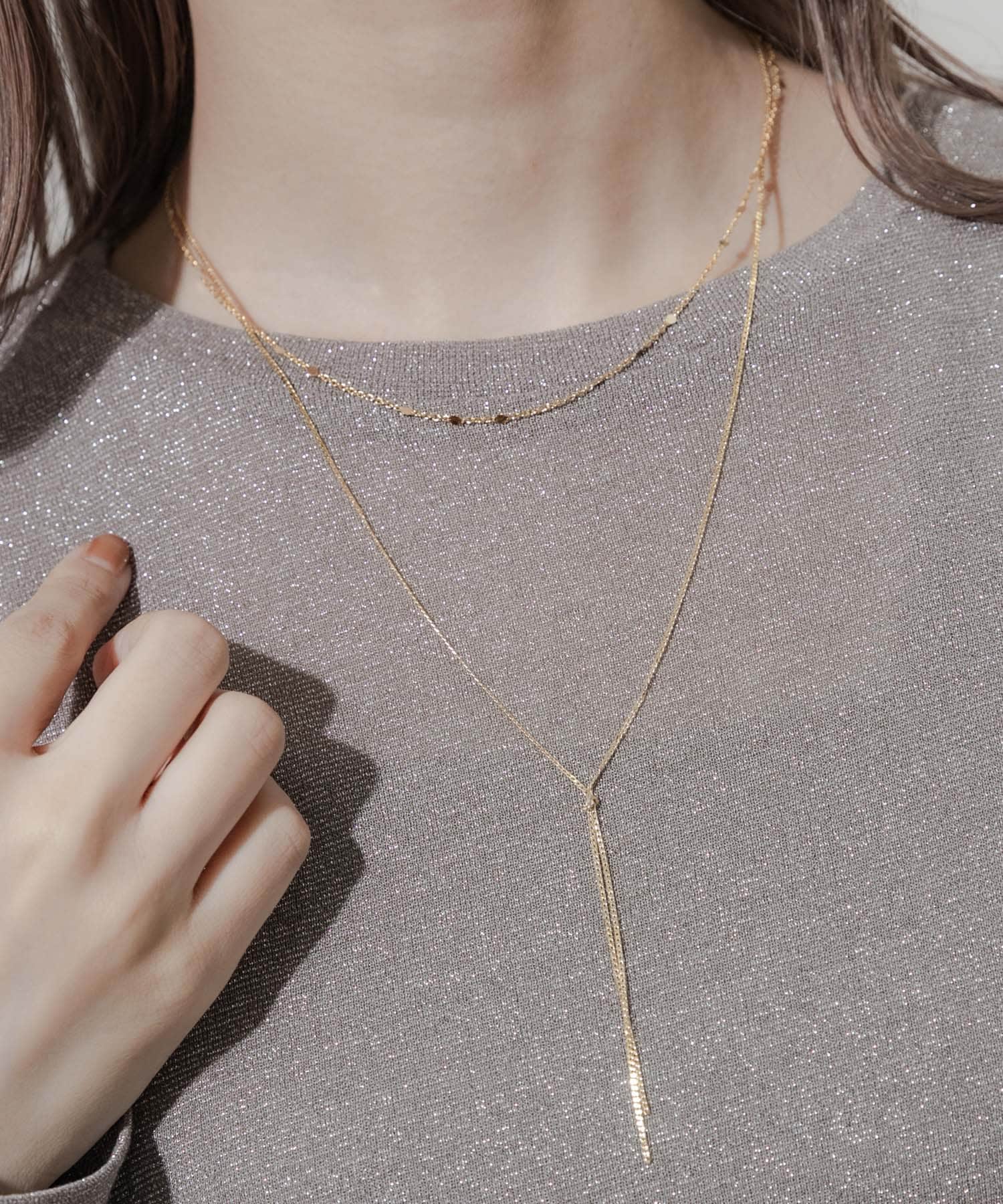 ディスクキヘイチェーン2セットネックレス GLD -
